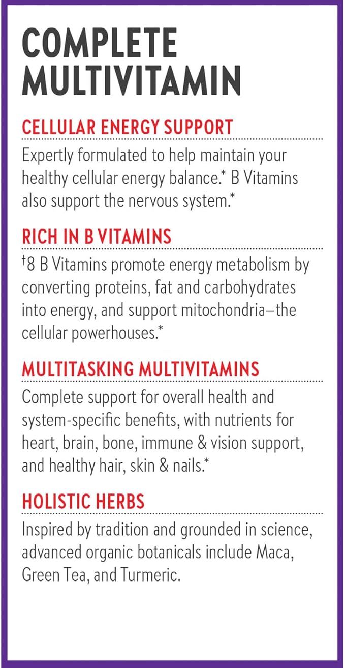 New Chapter Energy Supplement - Perfect Energy Multivitamin for Balanced Energy + Stress Support with B Vitamins + Vitamin D3 + Organic Non-GMO Ingredients - 96 ct
