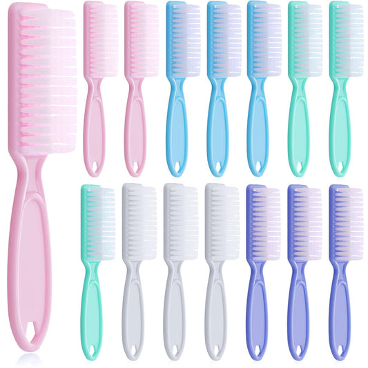 Patelai 15 Pieces Nail Brush Handle Grip for Cleaning Fingernails Toes Scrub Manicure Pedicure(Macaron Colors)