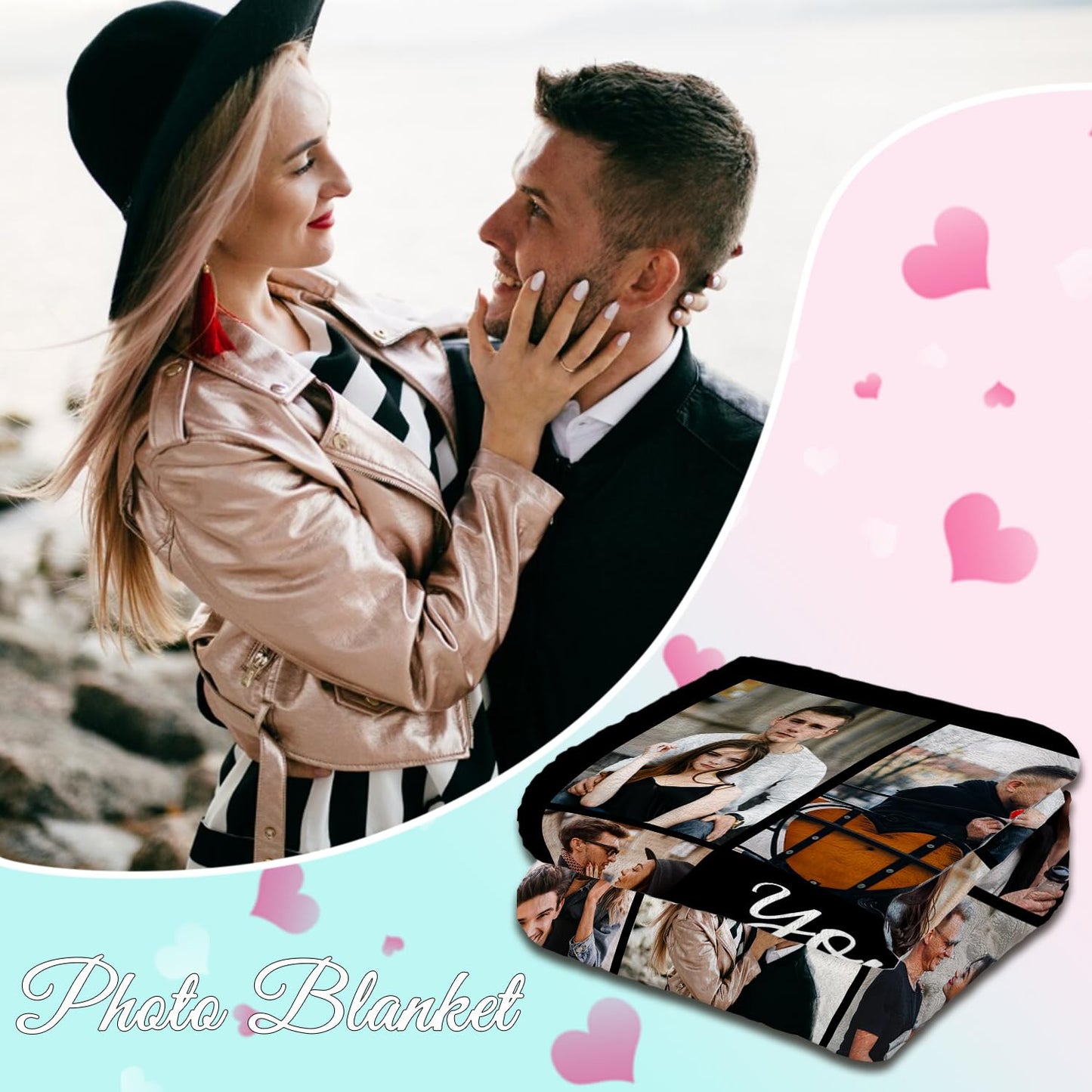 Cara Nonna Custom Blanket with Photo Personalized Picture Blanket for Christmas Fathers Day Birthday Gifts Customized Gifts for Dad Mom Girlfriend Boyfriend Wife Husband