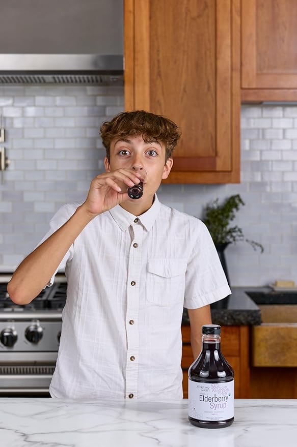 Elderberry Queen Organic Elderberry Syrup 12 Fl Oz - Immune Support Formula with Sambucus Black Elderberry & Aronia Berry - Pure Natural Certified Organic Elderberry Syrup for Kids and Adults