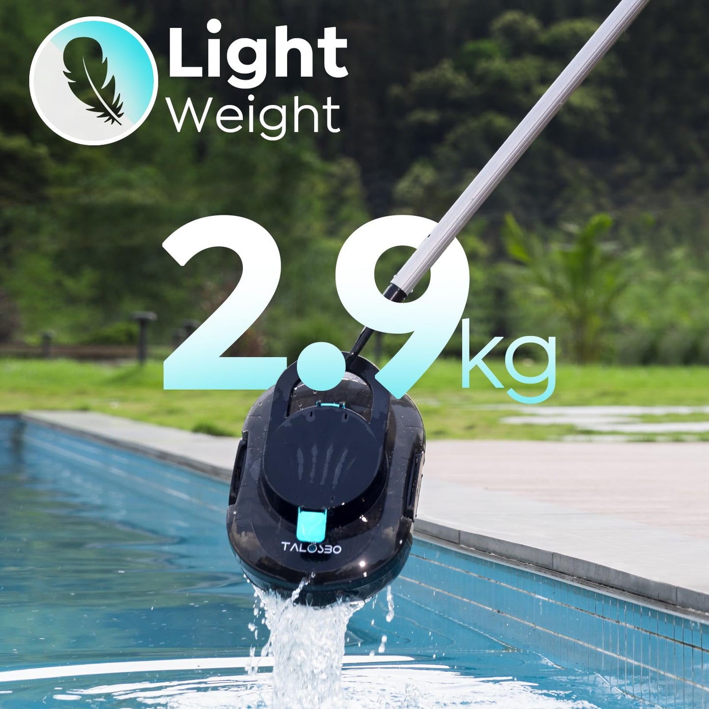 TALOSBO Pleco S1 Cordless Robotic Pool Cleaner with 75-80Mins Runtime, Small Pool Vacuum for Above-Ground Pools up to 645 Sq.ft, Lightweight, Auto-Parking, Black