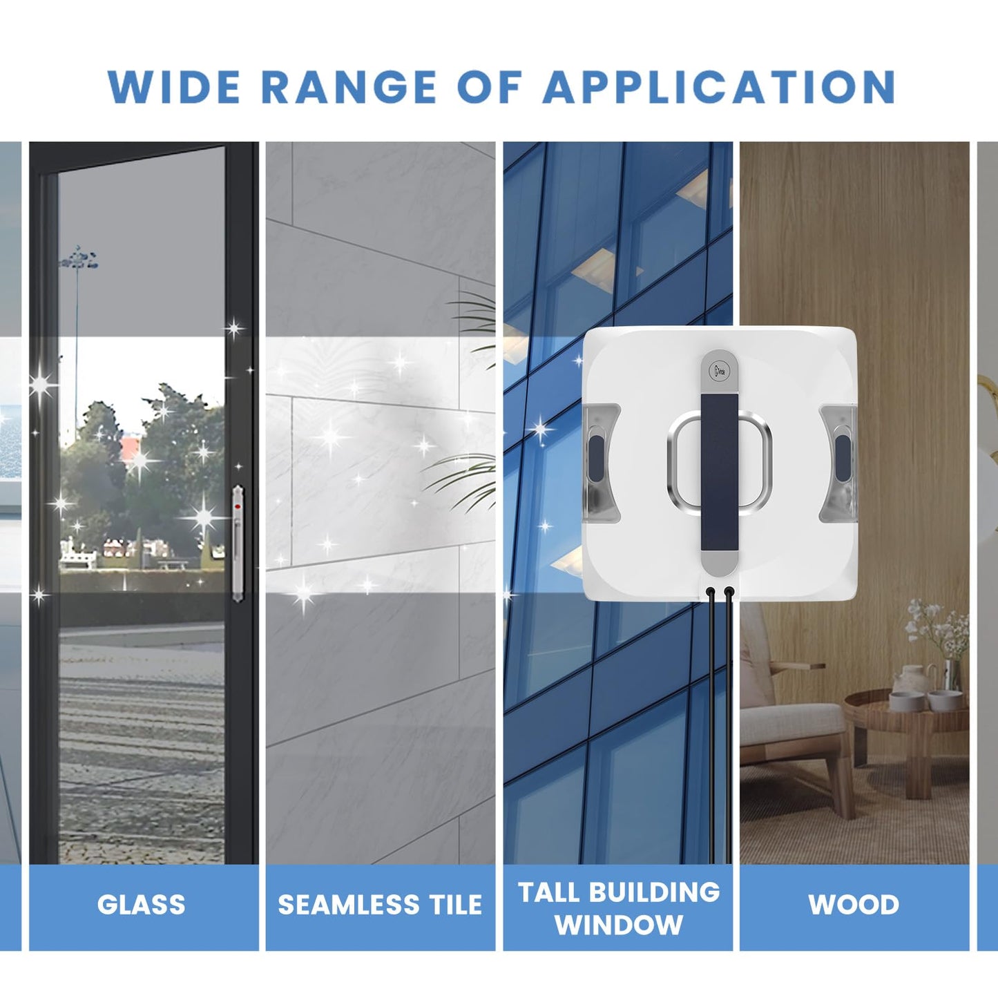 EEland Auto Window Cleaning Robot, Window Cleaner Robot with Dual Water Spray & 3500Pa Suction Power, Intelligent Path Planning, Perfect for High-Rise Windows and Glass Doors