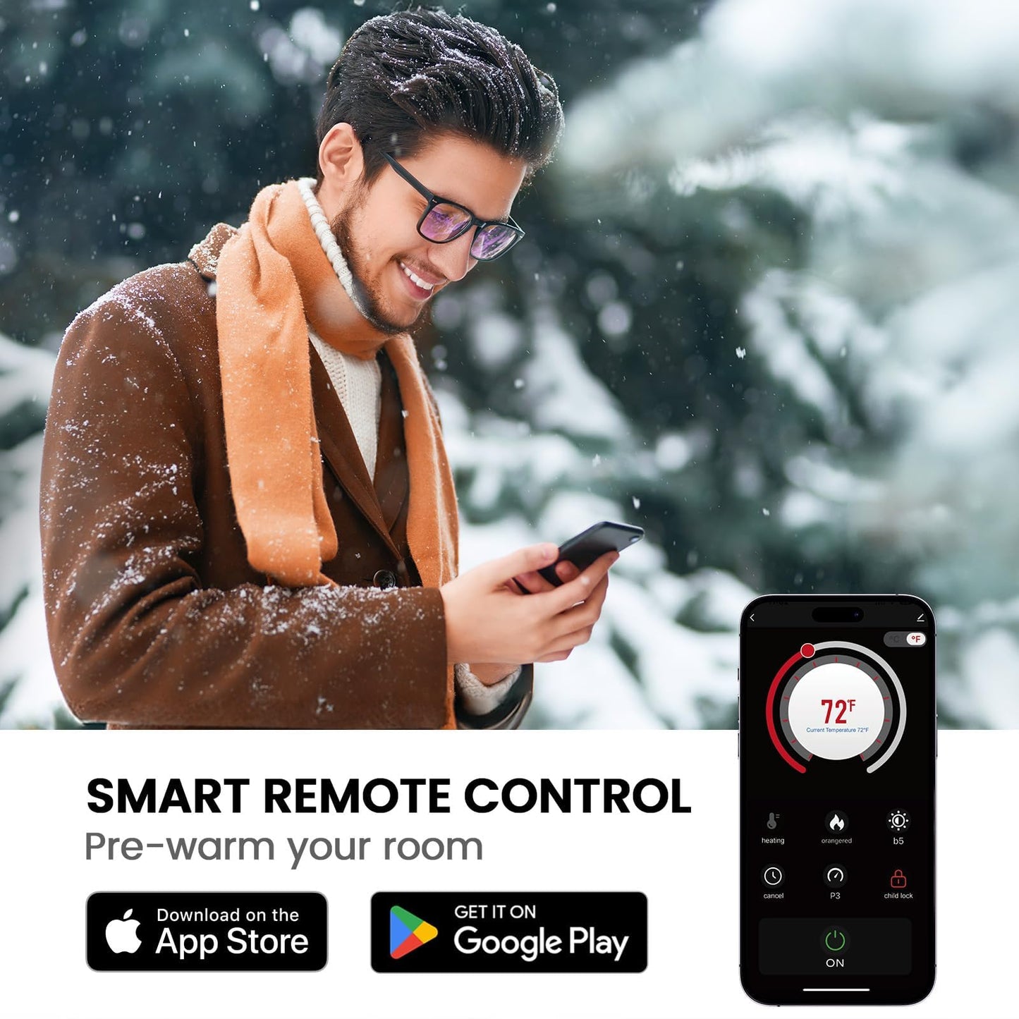 Totnz 50″ Electric Fireplace Heater with App & Remote Control, 5300 BTU Heat Output, Ultra-Slim Wall-Mounted or Recessed Electric Fireplace Inserts with Timer, 20 Flame Colors,SLELF02B-50
