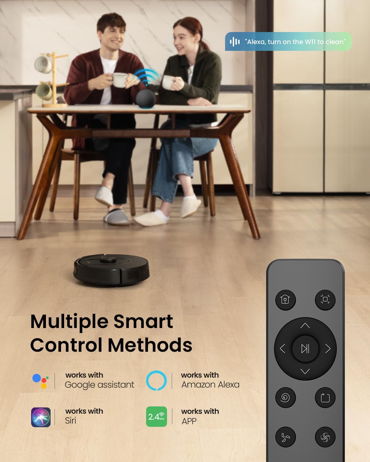 PSUK W11 Robot Vacuum and Mop with Self-Emptying, 60-Day Capacity,LiDAR Navigation, Home Mapping, 3000Pa Suction,No-Go Zones, Robotic Vacuum Cleaner for Pet Hair, Hard Floors, Carpets (Large)