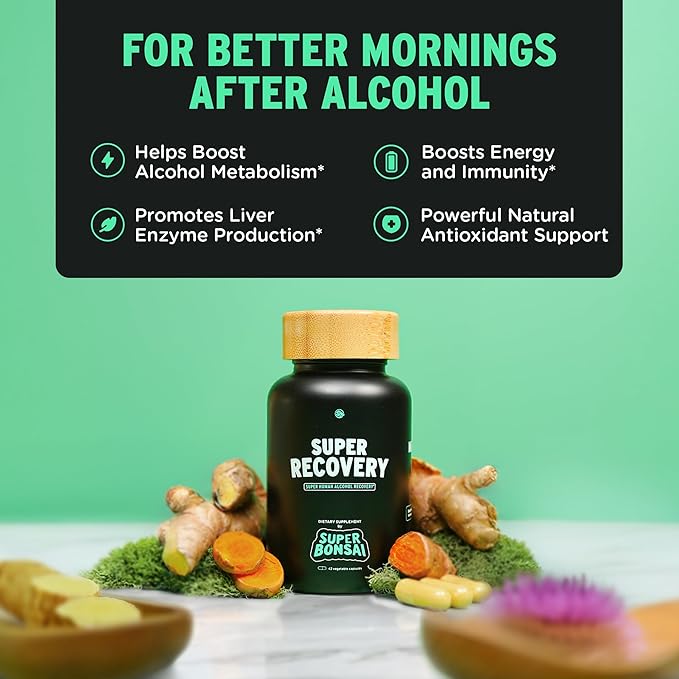 Super Recovery Capsules for Post Celebration and Morning Relief - All Natural Holistic Support - 3 Capsules Taken Before Drinking and an Optional Serving After (42 Servings)