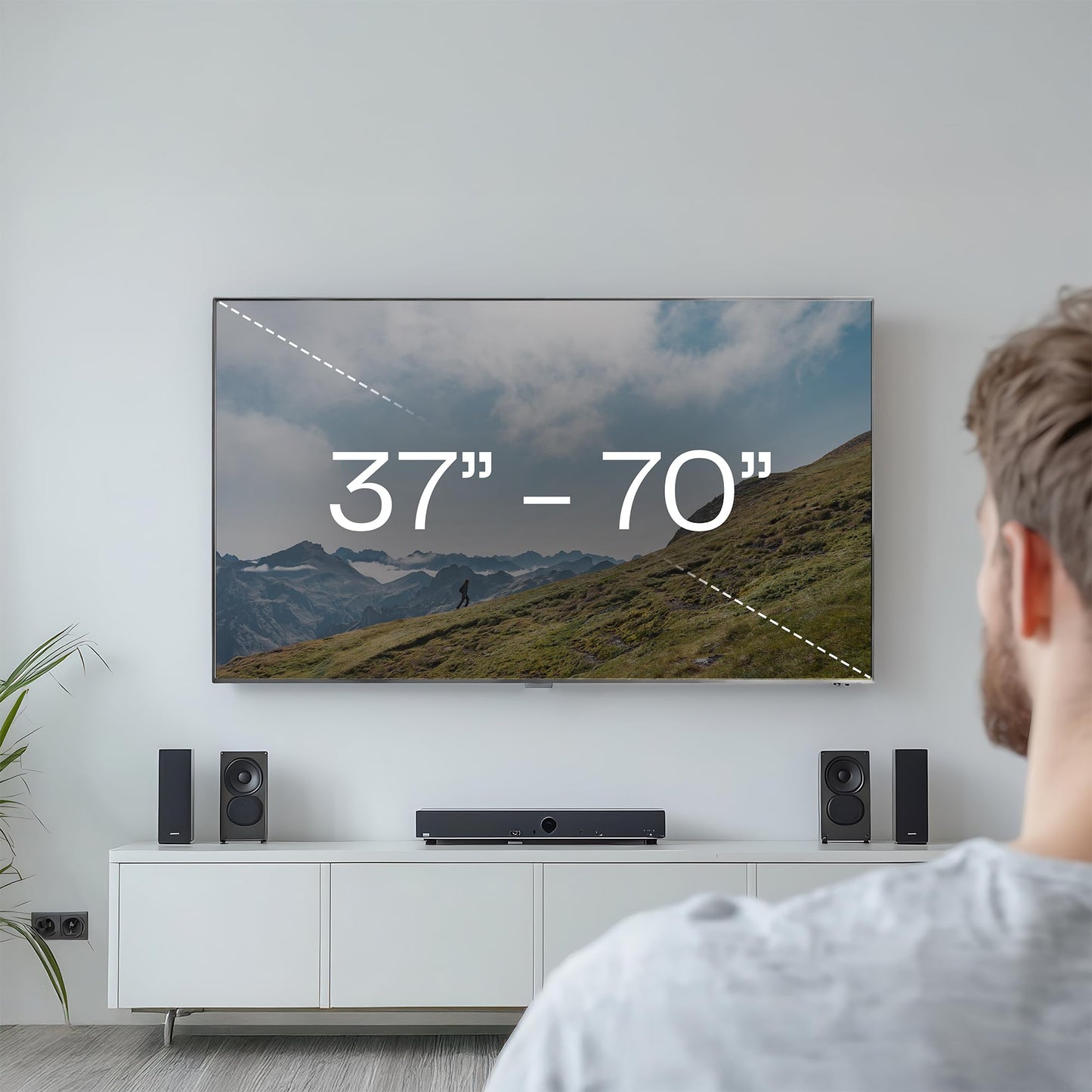 VIVO Motorized Fireplace TV Wall Mount for 37 to 70 inch Screen up to 77 lbs, Height Adjustable Electric Pull Down Mantel Bracket, Black, MOUNT-E-M070R