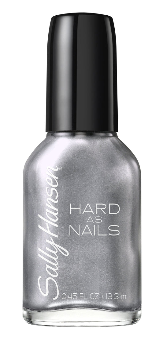 Sally Hansen Hard as Nails, Pumping Iron, Long Lasting, Chip Resistant, Opaque, Shimmery Silver Nail Polish