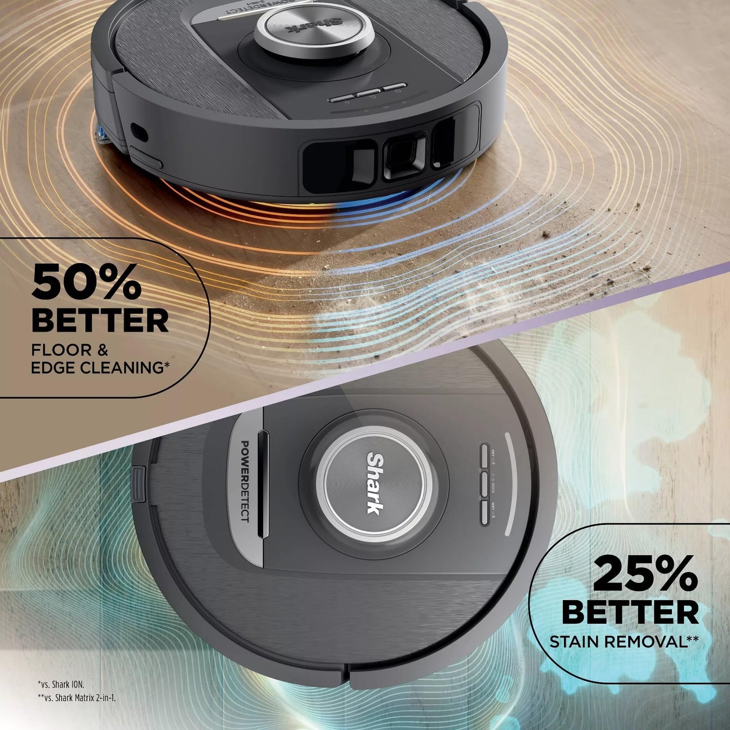Shark Robot Vacuum & Mop Combo, PowerDetect NeverTouch, Self-Emptying & Self-Refilling, 60-Day Capacity, 30-Day Refill Tank, Pad Dry, RV2820YE (Renewed)
