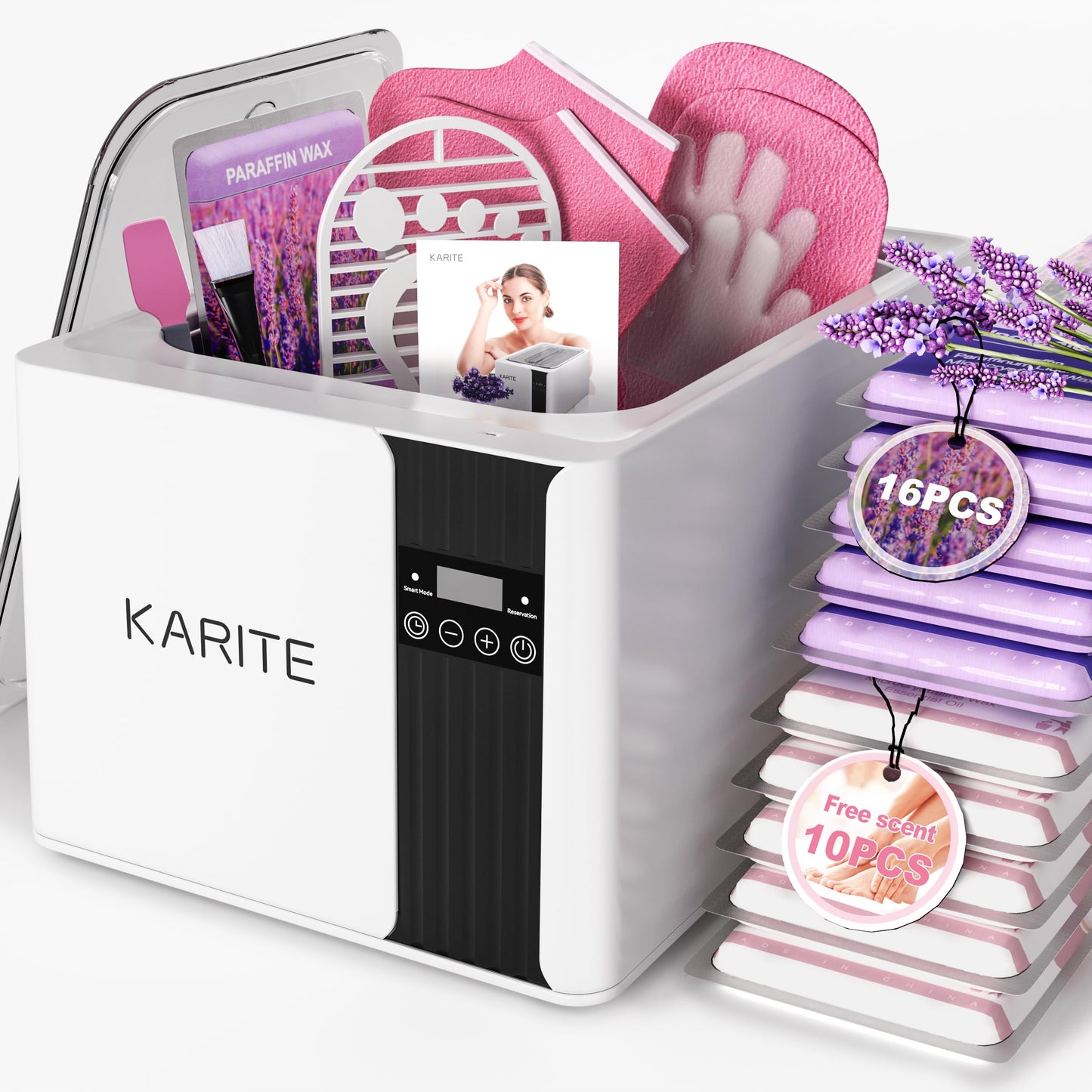 KARITE Paraffin Wax Machine for Hands and Feet, 9000ml Paraffin Wax Bath with Auto-Timer, Smart Mode, Precision Temperature Control, Paraffin Wax Warmer Kit with 26PCs Refills