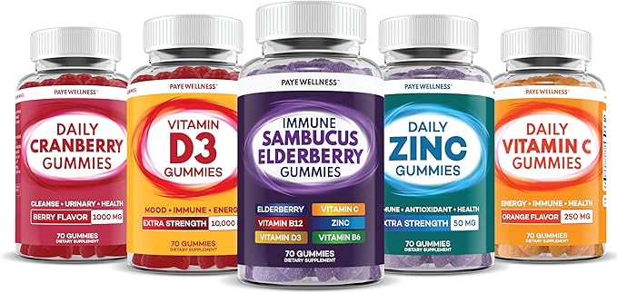 Elderberry Gummies Immune Support, Daily Support for Kids and Adults*, with Sambucus Elderberry, Zinc, Vitamin C, D3, B6, B12, Plus - Dietary Supplement - 140 Count