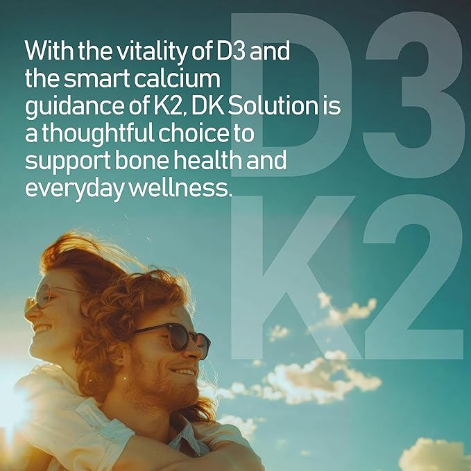 DK Solution Vitamin D3 2000 IU (50 mcg) + K Complex - Dietary Supplement for Bone, Muscle and Immune Health Support - 120 Softgels, 120 Day Supply