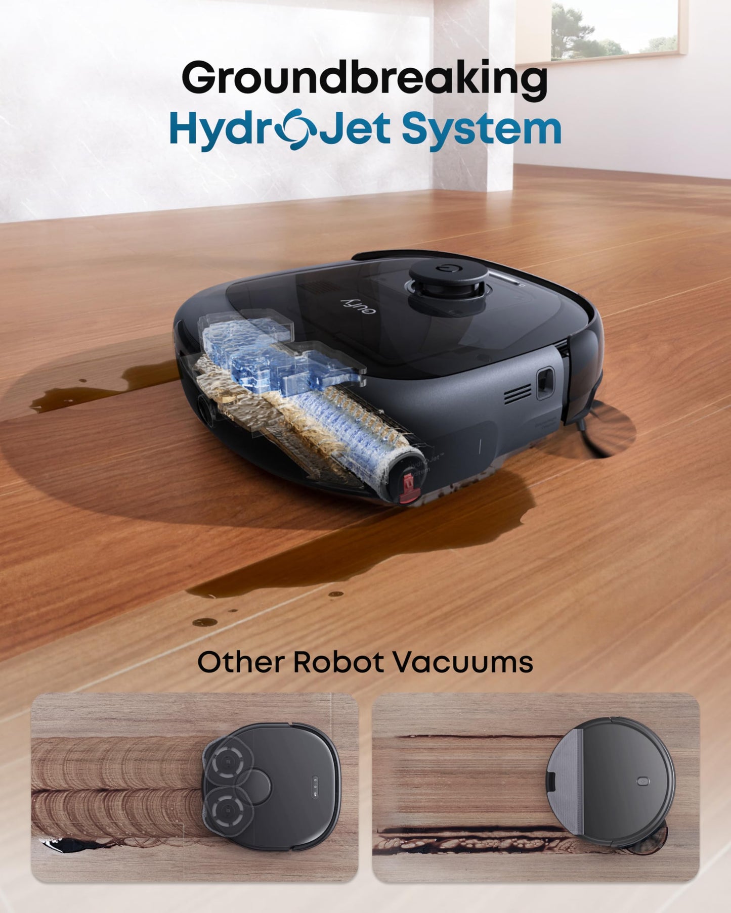 eufy E25 Omni Robot Vacuum and Mop Combo,HydroJet System, 20,000Pa Turbo Suction, Zero-Tangle Design, Edge-to-Corner Deep Cleaning, Obstacle Avoidance, Auto-Empty & Self-Cleaning All-in-One Station