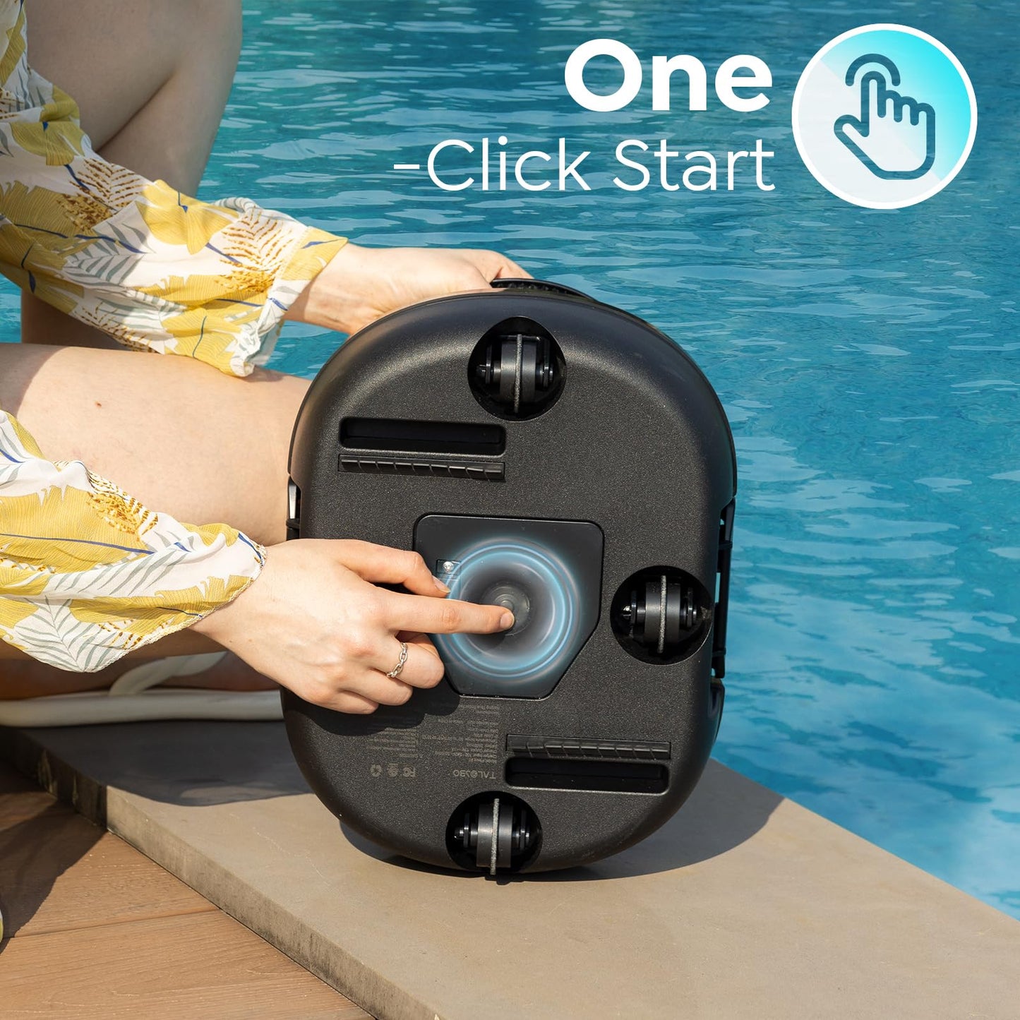 TALOSBO Pleco S1 Cordless Pool Vacuum with 75-80Mins Runtime, Robotic Small Pool Cleaner Vacuum for Flat Bottom Above-Ground Pools up to 645 Sq.ft, Lightweight, Auto-Parking