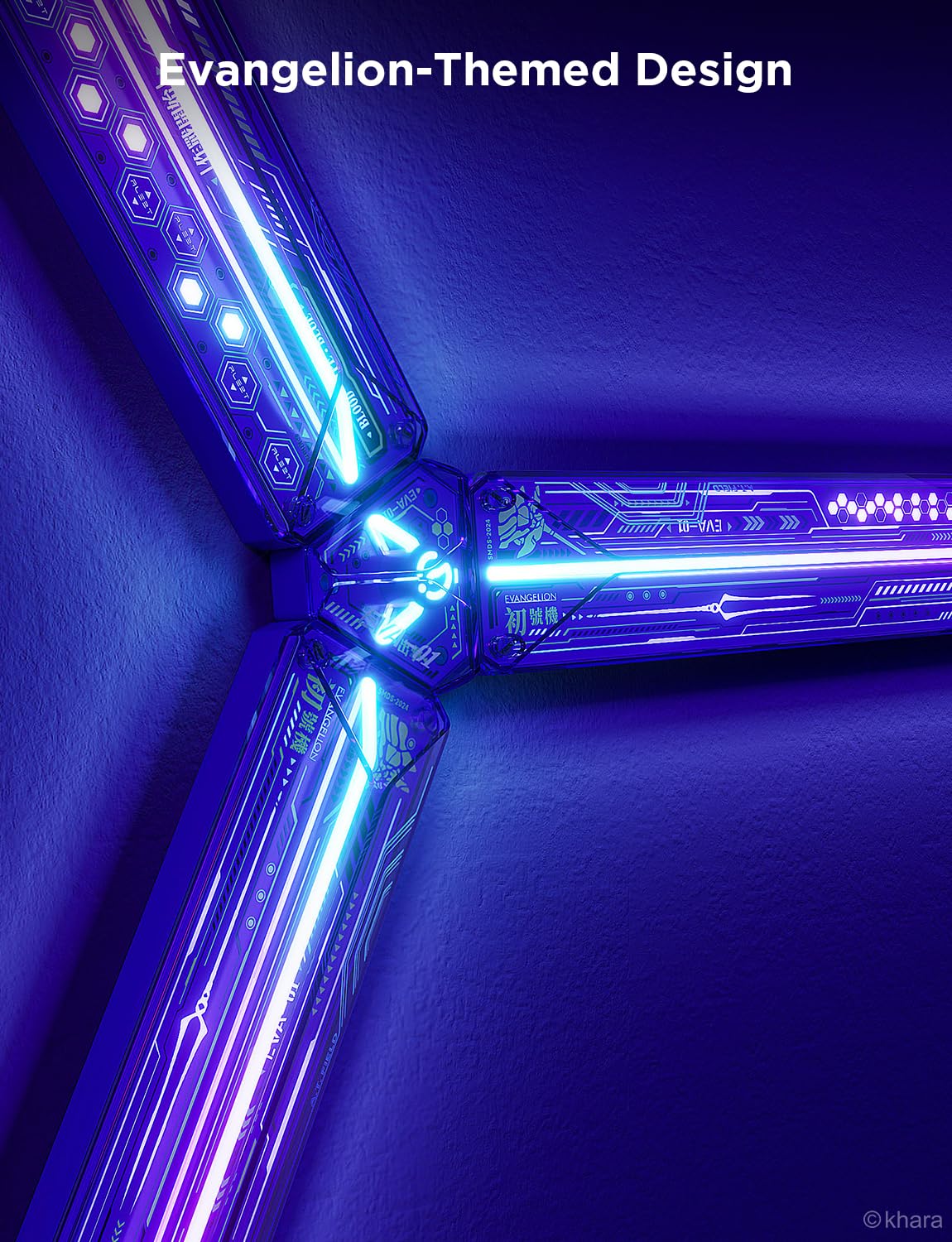 Govee x Evangelion Gaming Wall Light, RGBIC Glide Wall Light, Work with Matter, Alexa and Google Assistant, DIY Customized LED Wall Lighting Effects and Shapes,Gaming Light Bar for Gaming Room