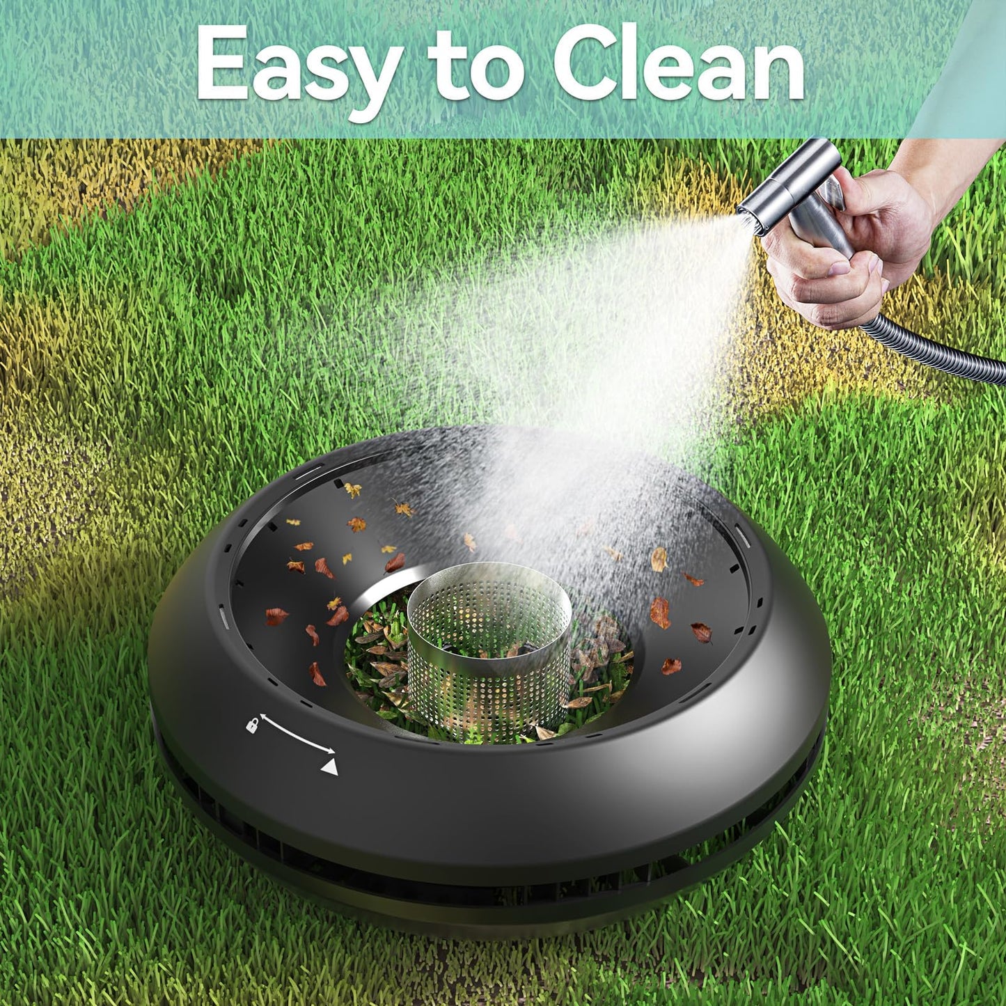 EZIOOV Y60 Solar-Powered Robotic Pool Skimmer - Cordless Automatic Pool Cleaner, Spot Cleaning & Self-Parking Rechargeable Robot for Above/Inground Pools, Stone