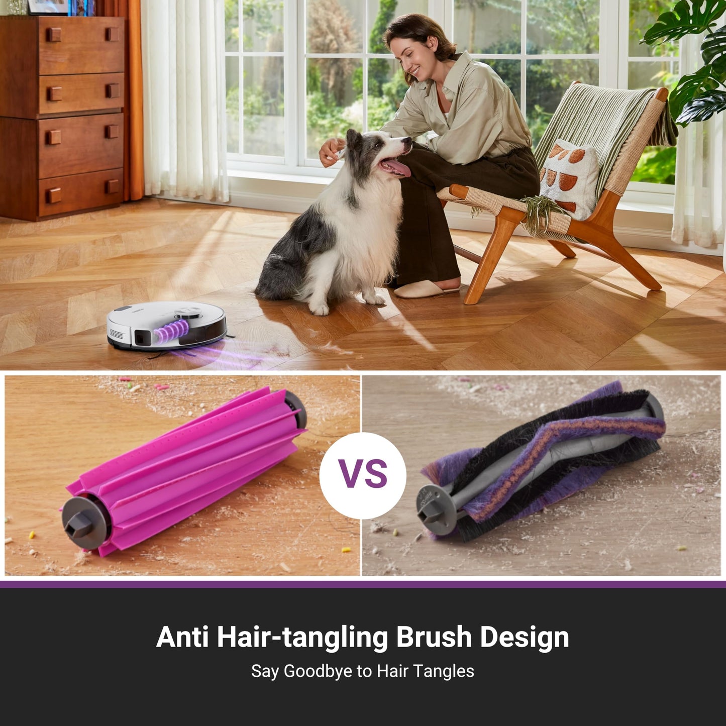 Eureka E20 Plus Robot Vacuum and Mop Combo, Robot Vacuum Cleaner with Bagless Self Emptying Station, 45-Day Capacity 8000Pa Suction and Anti Hair-Tangling Brush App Control LiDAR Navigation