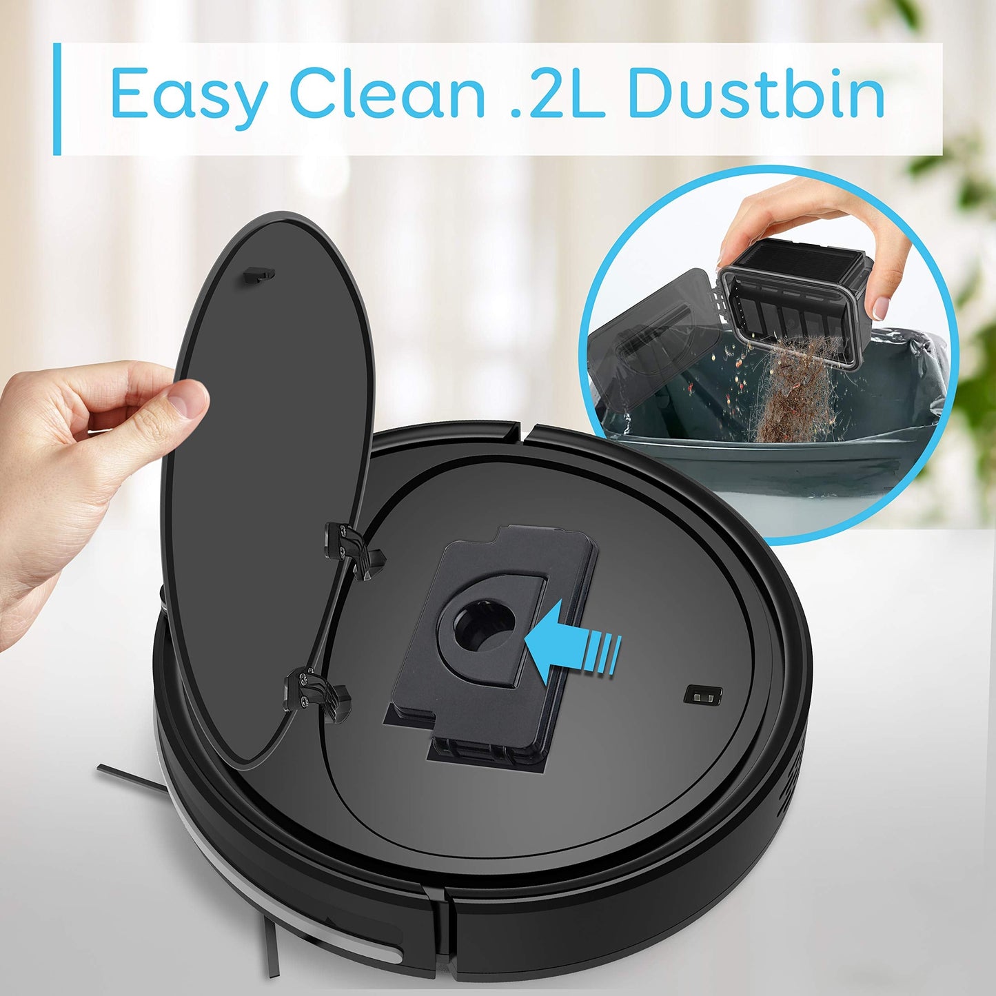 SereneLife Robot Vacuum Cleaner - Self Charging Robo Vacuum Cleaner - 1200pa Suction, Self Path Navigation, 70 Min Run Time - Carpet Hardwood Linoleum Tile PUCRCX70