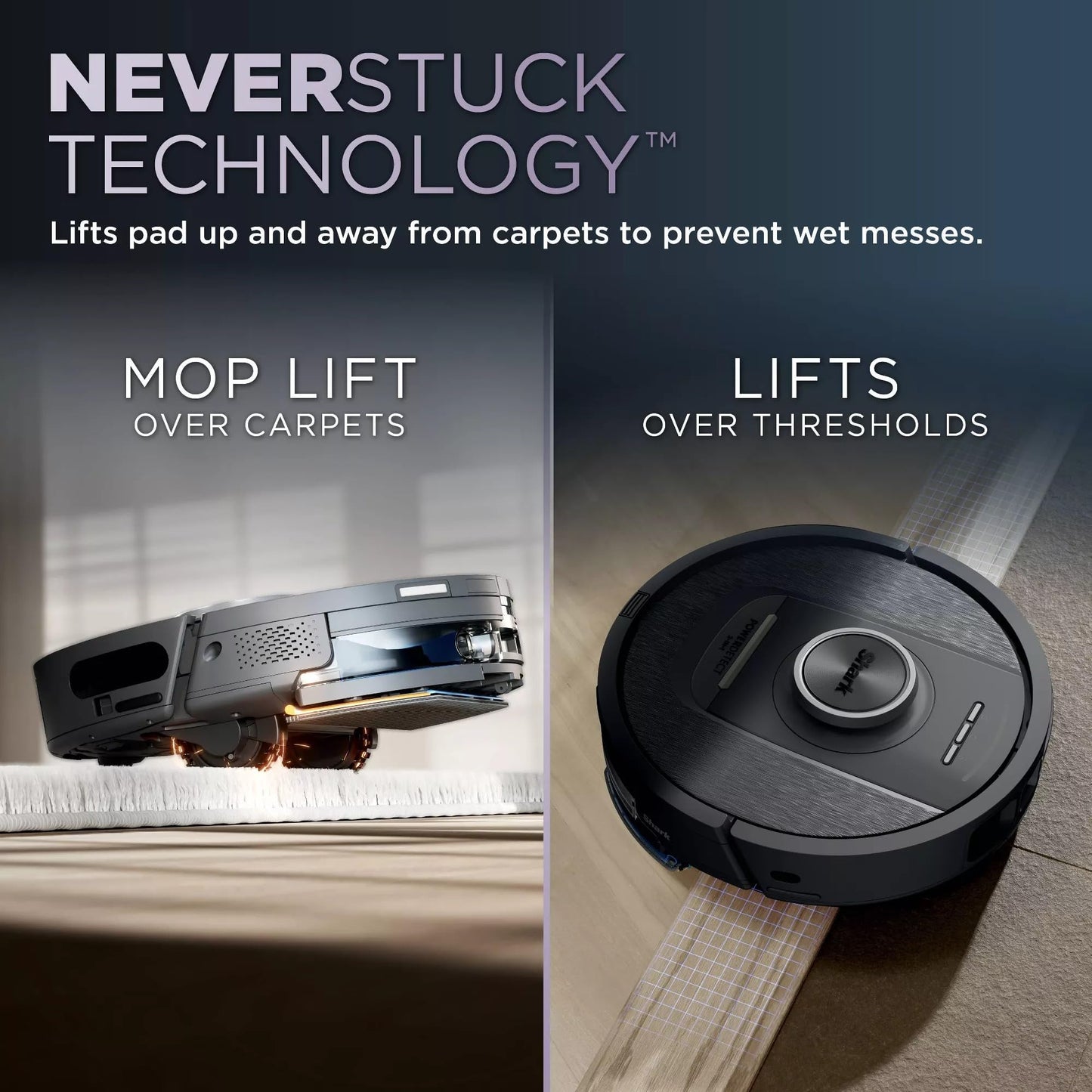Shark Robot Vacuum & Mop Combo, PowerDetect NeverTouch, Self-Emptying & Self-Refilling, 60-Day Capacity, 30-Day Refill Tank, Pad Dry, RV2820YE (Renewed)
