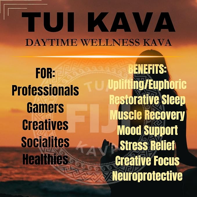 TUI KAVA PREMIUM WELLNESS KAVA - MICRONIZED Noble Fijian Kava 250g (8.8oz) - INDIVIDUAL Size | Very Heady | Morning/Daytime Kava | Increase Focus | Mood/Sleep Support | Stress Relief | NO STRAINING