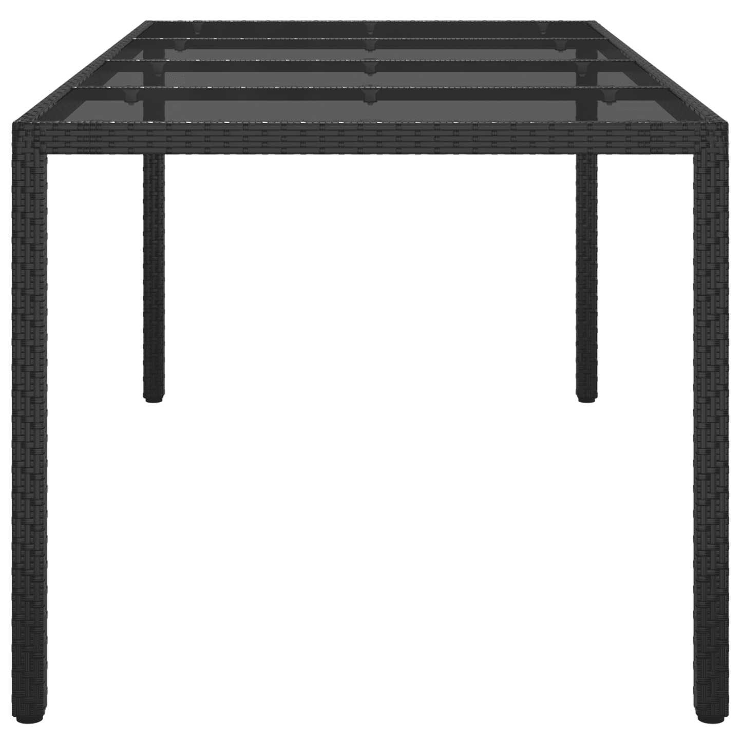 vidaXL Garden Dining Table Black 74.8 x 35.4 x 29.7 in Poly Rattan