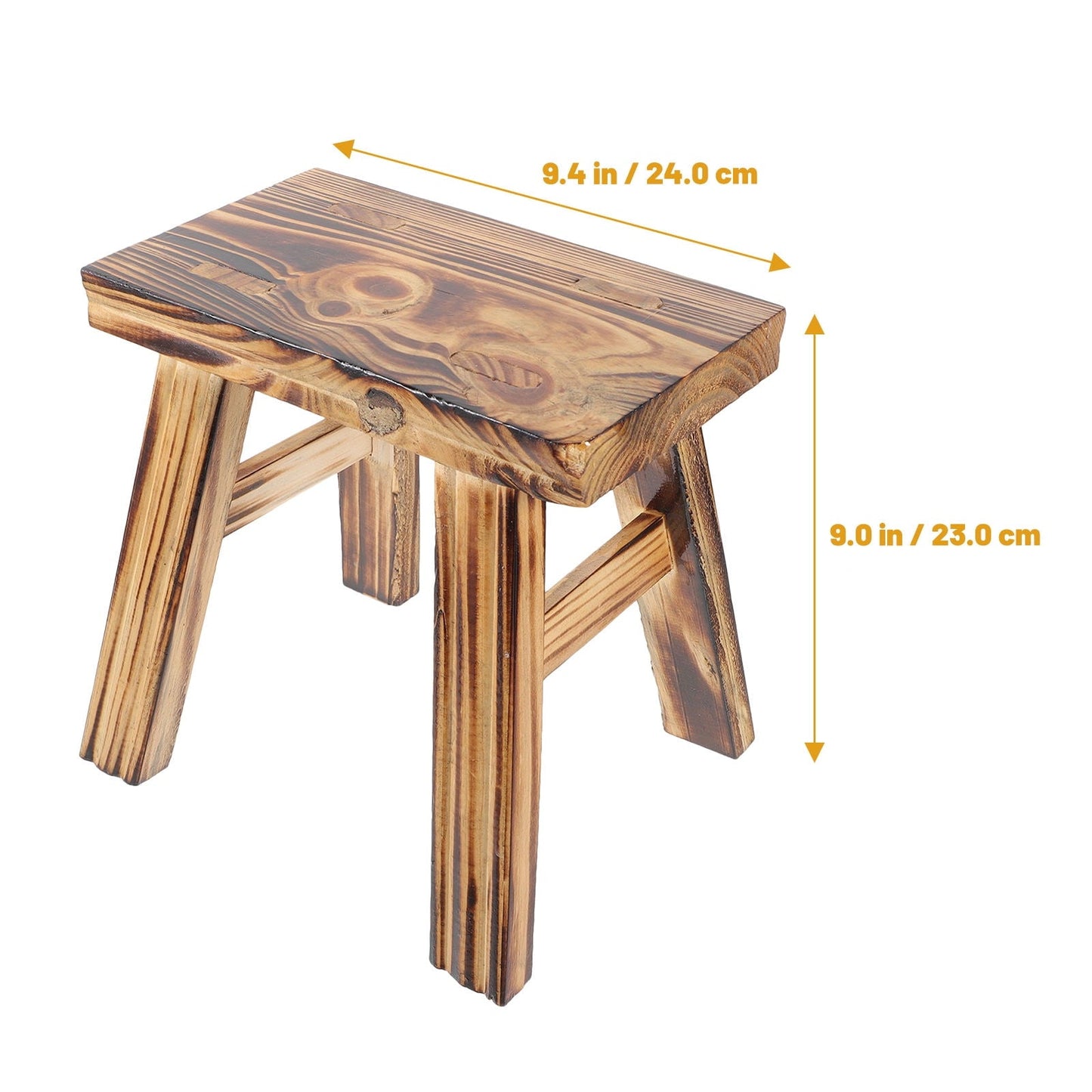 PTOOTP Comfortable Kids Low Stool Light Brown Wood Material Portable and 12.5 Inches High