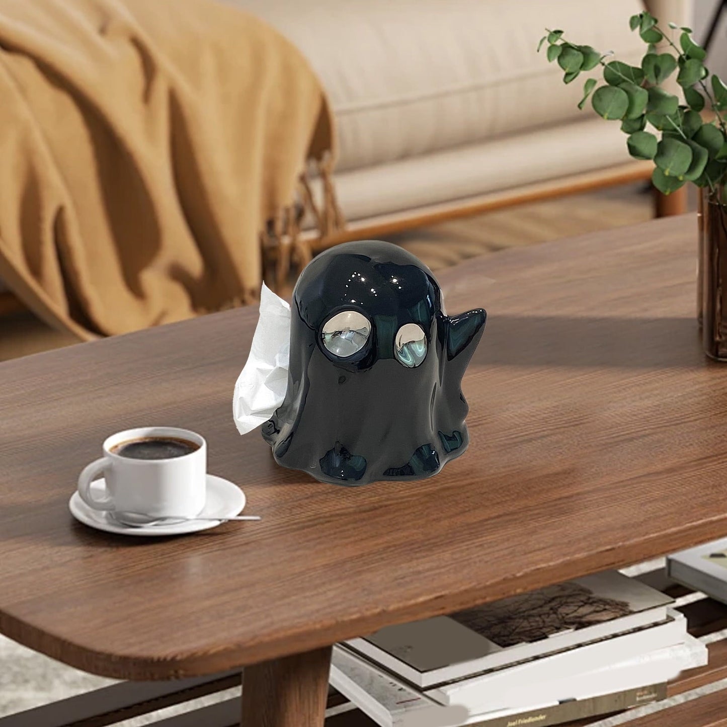 VBODN Halloween Decorations,Outdoor Halloween Decorations,Tissue Box Living Room Storage Coffee Table Home High Value Cute Ceramic Paper Box Desktop Decoration Ornaments