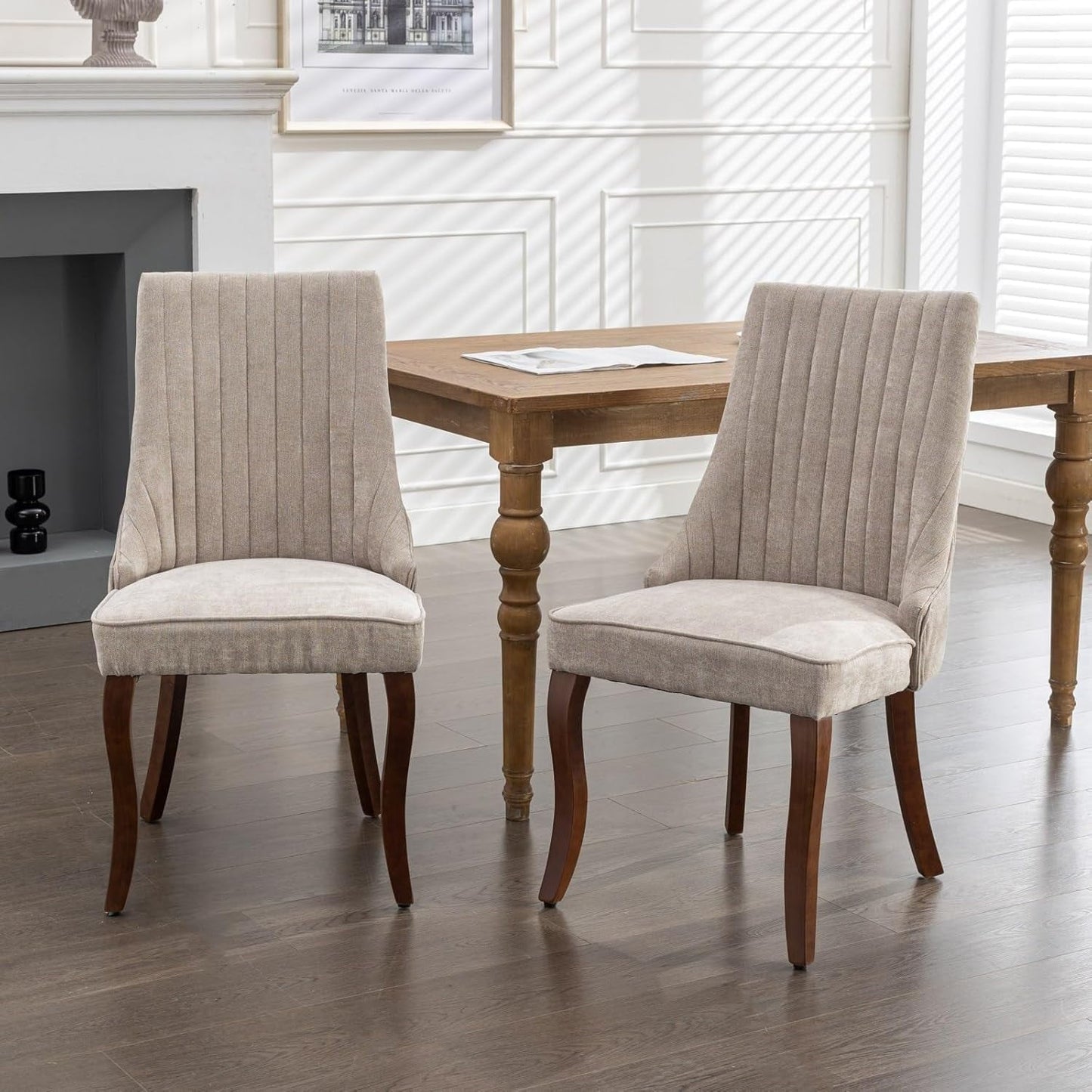SHAORONG Haerin-SD-00128-LWJ Dining Chairs, 24.6"x19.7"x37.5", Beige