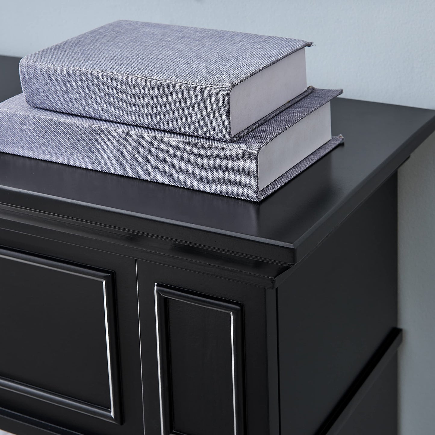 SEI Furniture Drovling Marble Electric Fireplace, Black