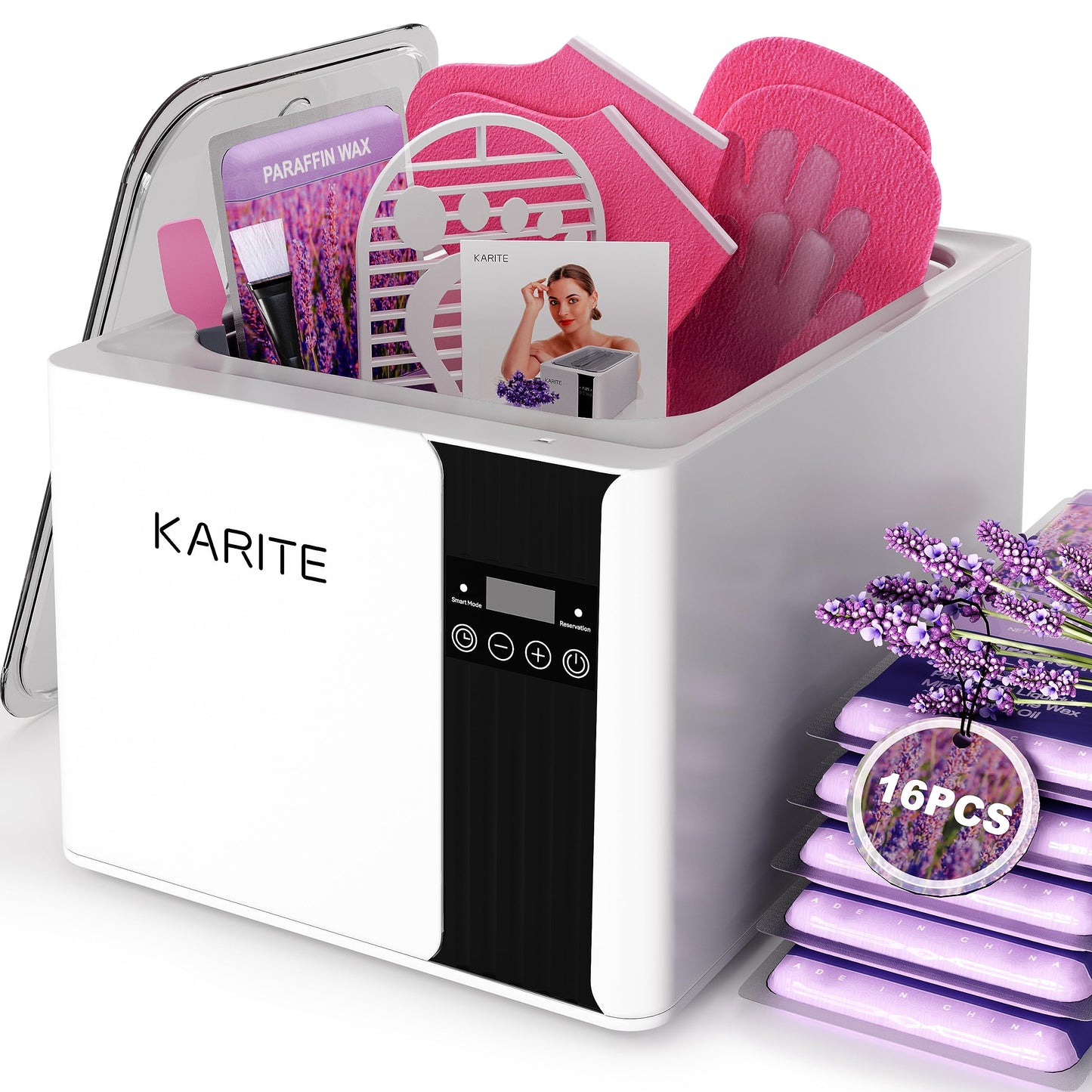 KARITE Paraffin Wax Machine for Hands and Feet, 9000ml Paraffin Wax Bath with Auto-Timer, Smart Mode, Precision Temperature Control, Paraffin Wax Warmer Kit with 16PCs Refills