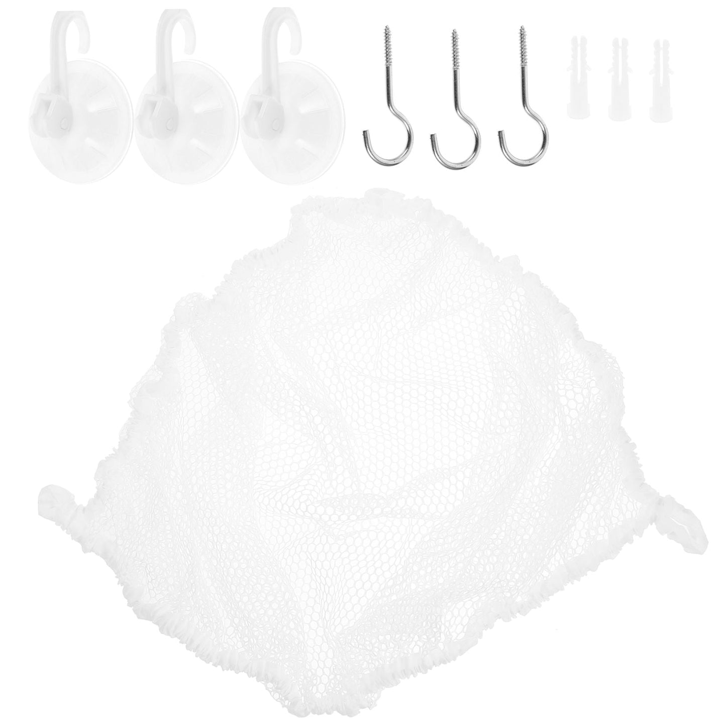 SEWCHICS Stuffed Animal Net Hammock Stuffed Animal Hammock Toy White Polyester 1Pcs 59X39In