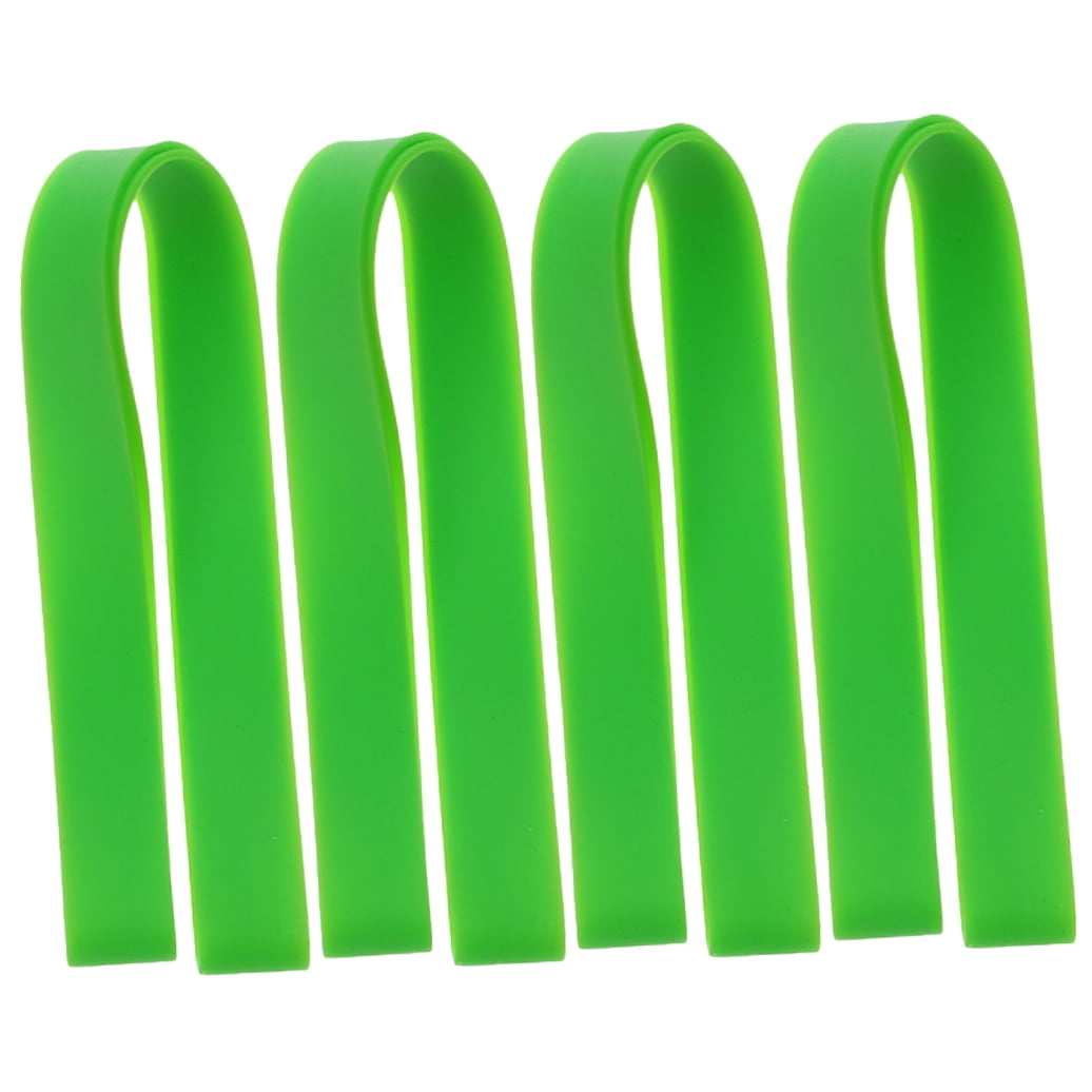 Pretyzoom 4pcs Beach Chair Strap Light Green Silicone Reusable Stretchable Family Friends