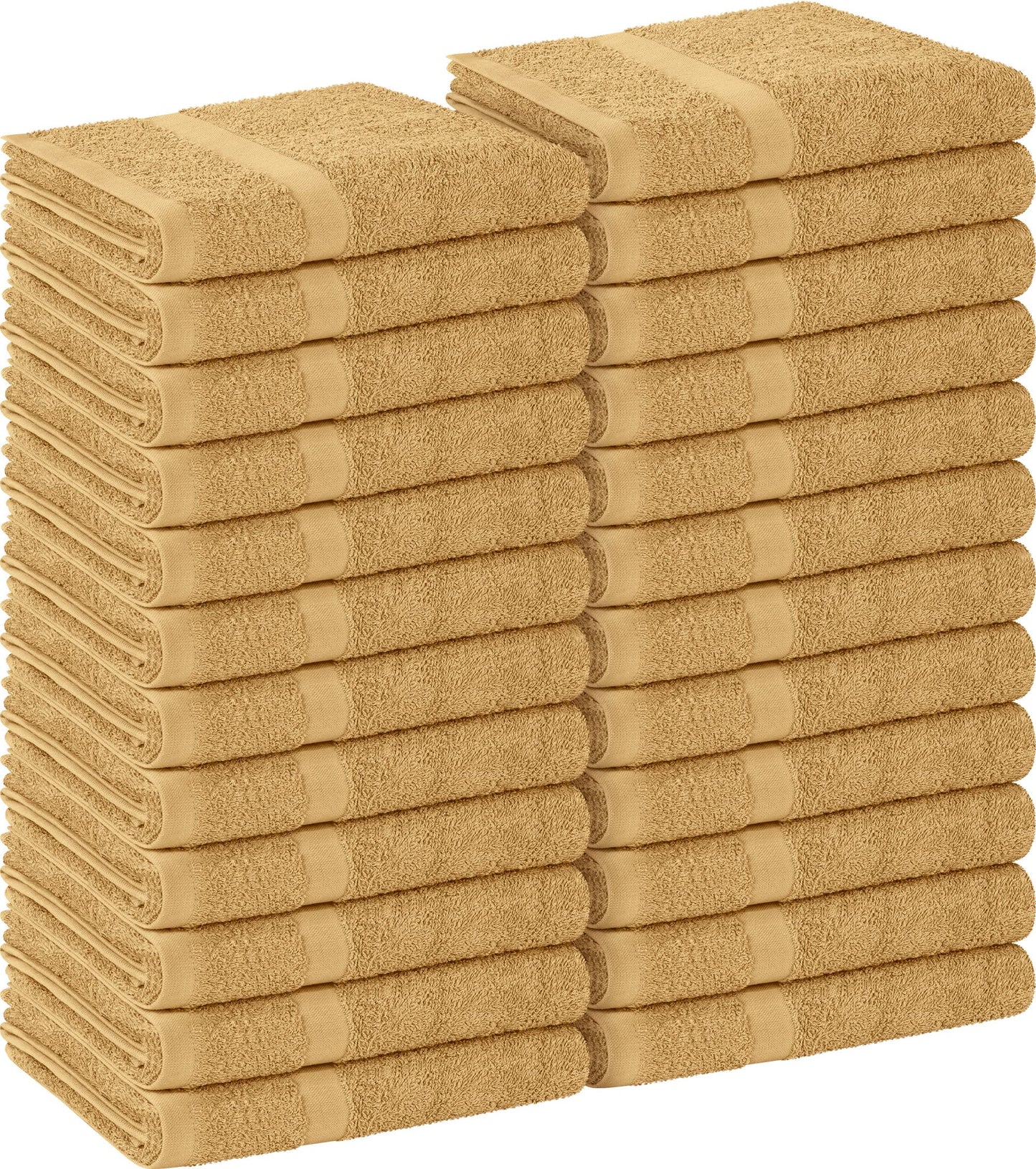 Utopia Towels, Salon Towel, Pack of 24, Not Bleach Proof, 16 by 27 Inches, Highly Absorbent Cotton Towels for Hand, Gym, Beauty, Spa, and Home Hair Care, Beige
