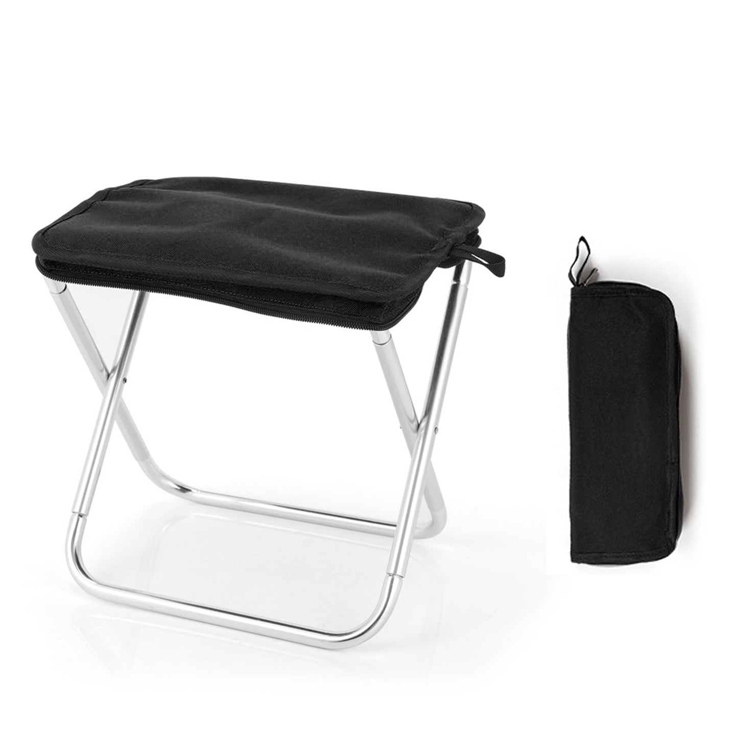 EKIND Portable Folding Camping Stool Lightweight Aluminum Alloy Chair for Outdoor Activities, Compact, Durable, Heavy Duty Design(Black)