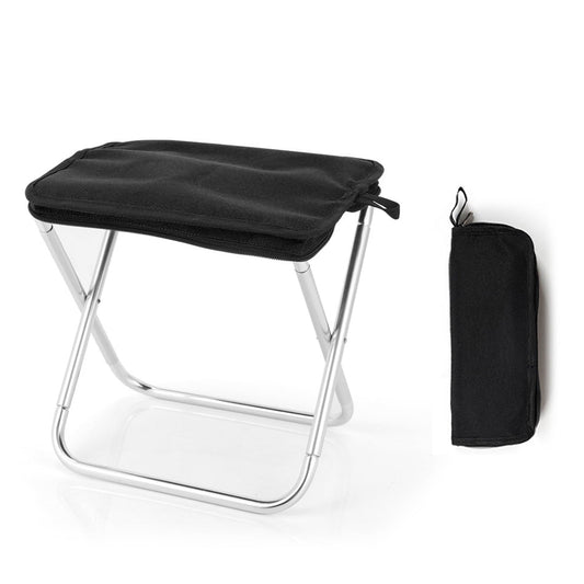 EKIND Portable Folding Camping Stool Lightweight Aluminum Alloy Chair for Outdoor Activities, Compact, Durable, Heavy Duty Design(Black)