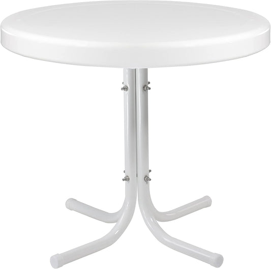 ETHFRF Outdoor Retro Tulip Side Table, 22", Color,White,Style Retro,Shape Round,Base Type Leg,