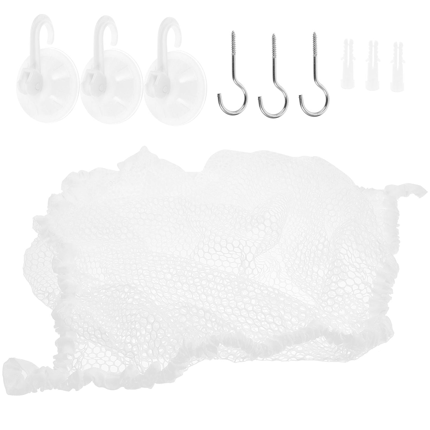 SEWCHICS Stuffed Animal Net Hammock Stuffed Animal Hammock Toy White Polyester 1Pcs 59X39In