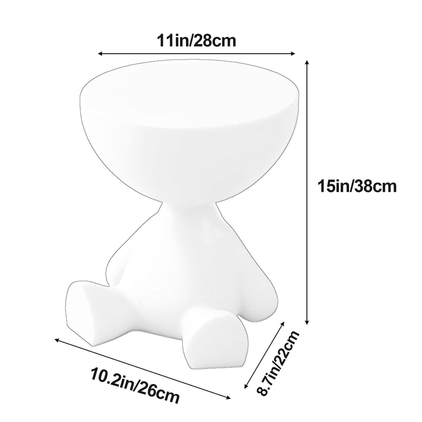 SENIURIS Circle Side Table, Waterproof & Durable Small Coffee Table, Versatile Accent Table for Living Room, Bedroom. (White)