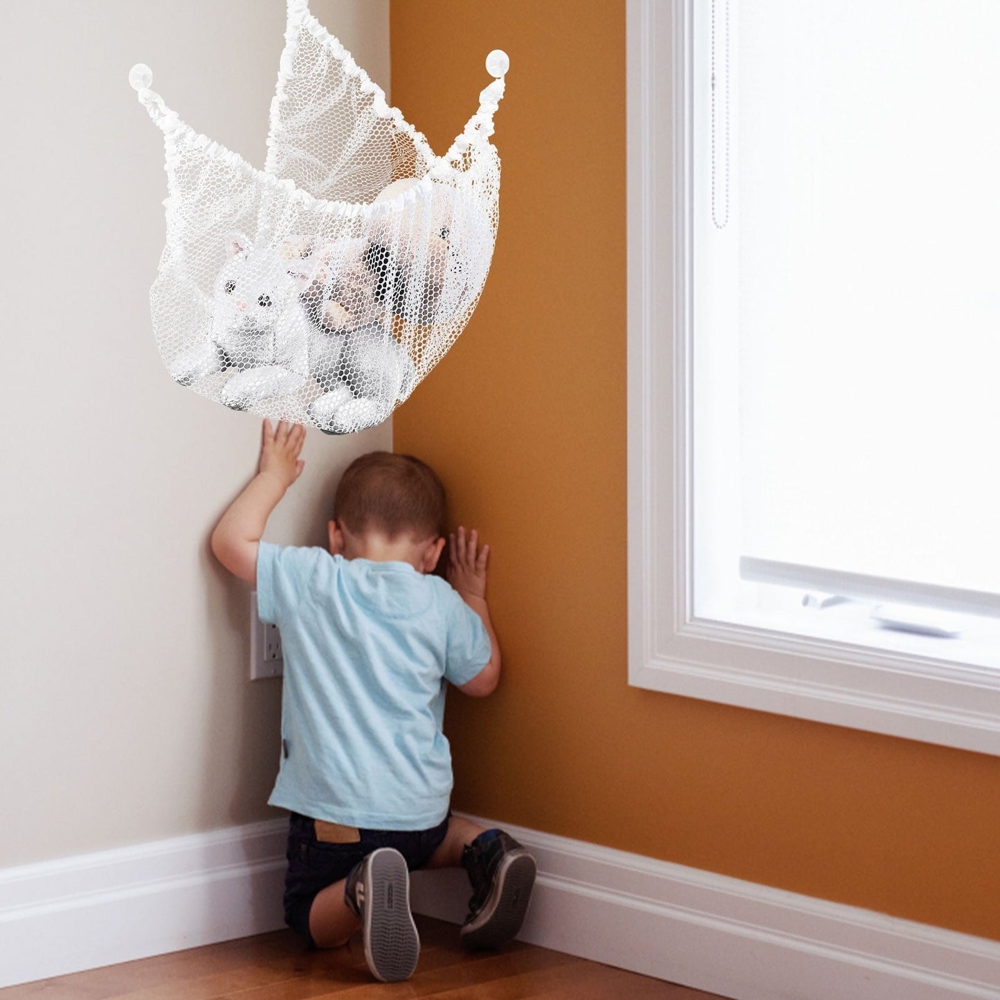 SEWCHICS Stuffed Animal Net Hammock Stuffed Animal Hammock Toy White Polyester 1Pcs 59X39In