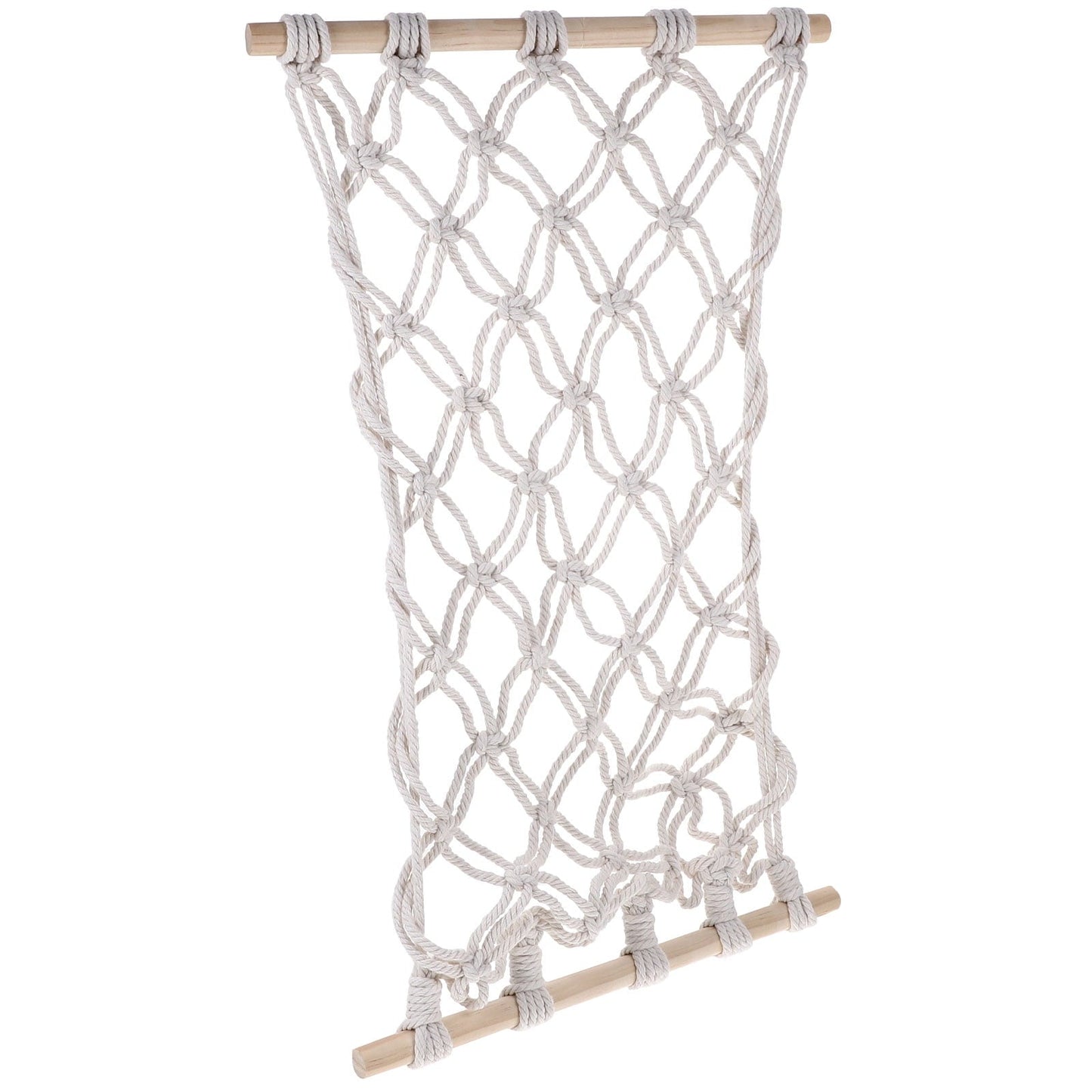 WEAVILUX 1Set Fruit Hammock for Garden and Kitchen Use with Cotton Rope and Wood Material