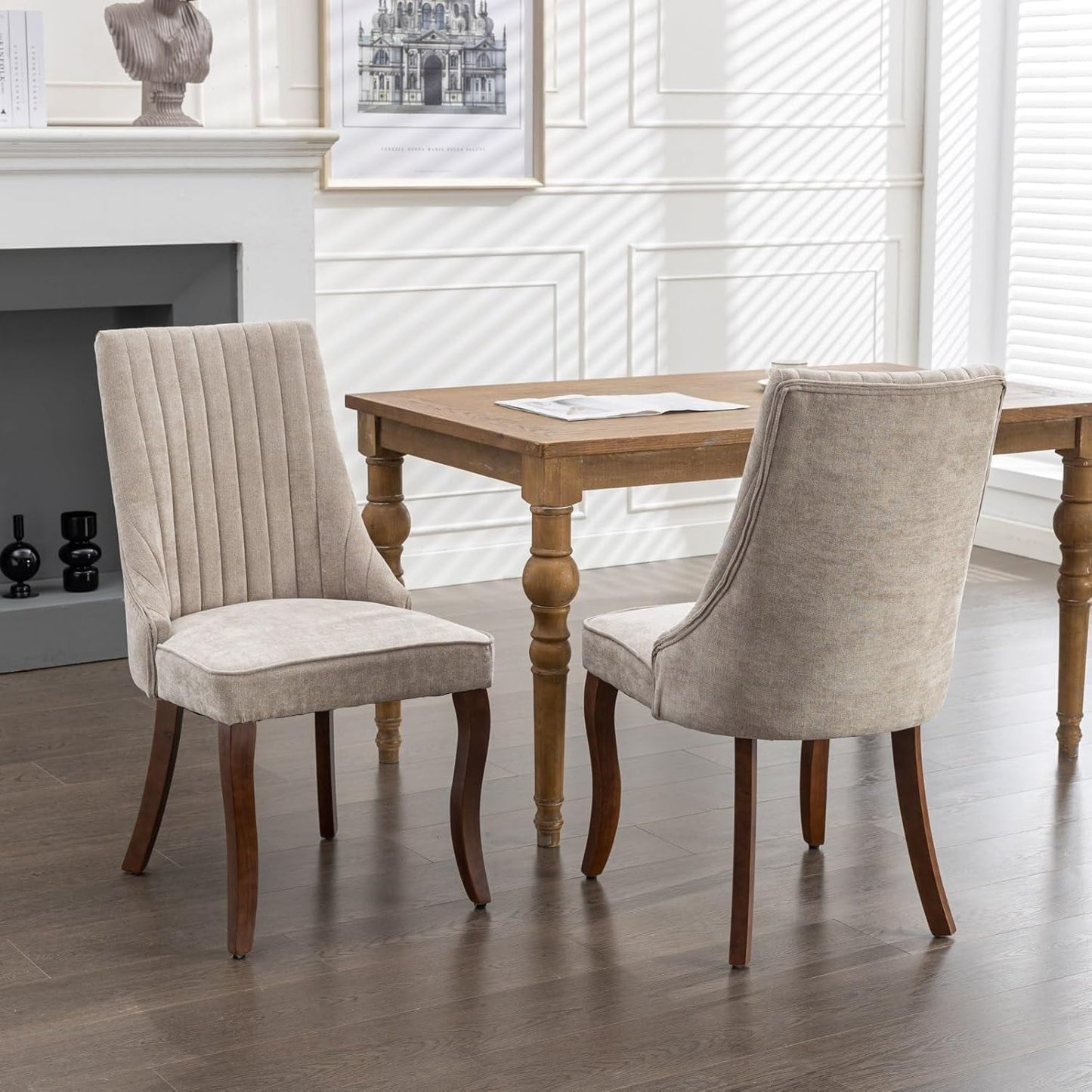 SHAORONG Haerin-SD-00128-LWJ Dining Chairs, 24.6"x19.7"x37.5", Beige