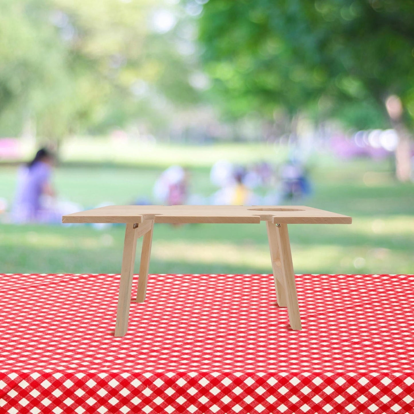 SWETRACE 1 Pc Synthetic Material Foldable Wine Table for Picnic Camping 34x11.8in