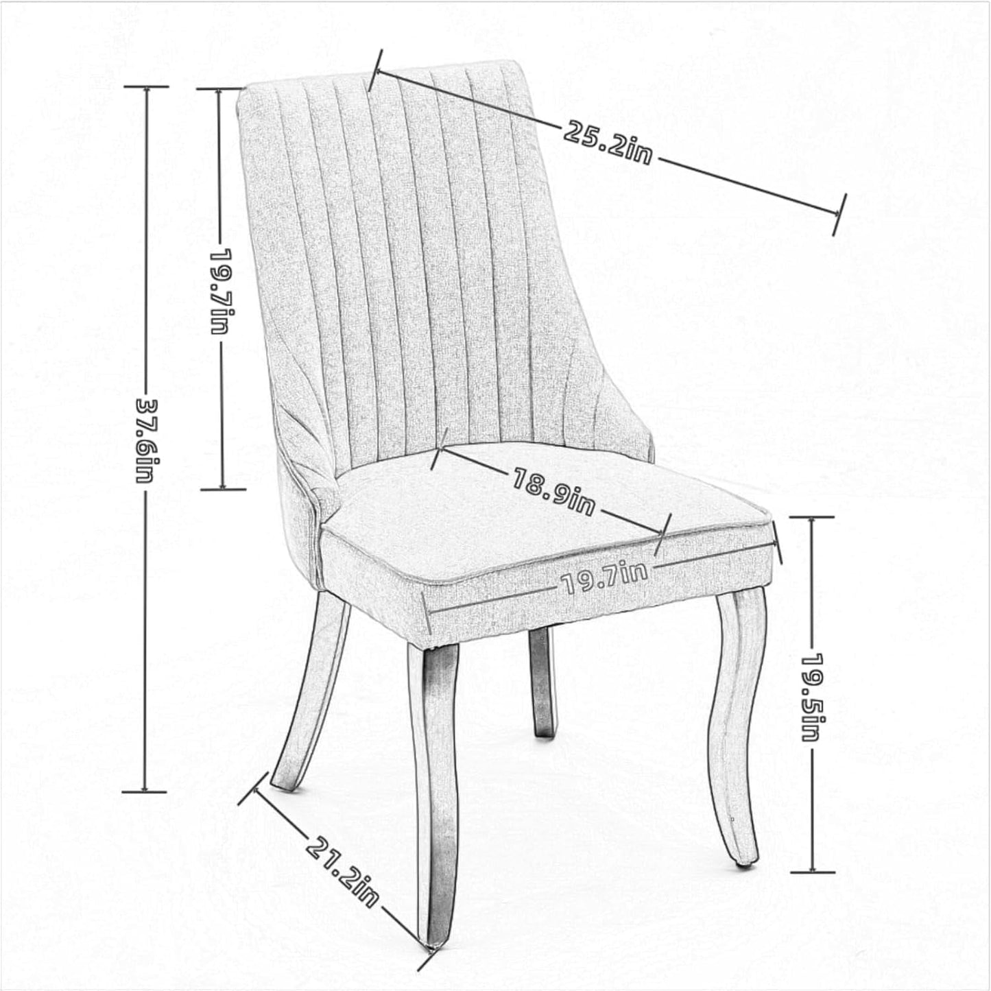 SHAORONG Haerin-SD-00128-LWJ Dining Chairs, 24.6"x19.7"x37.5", Beige