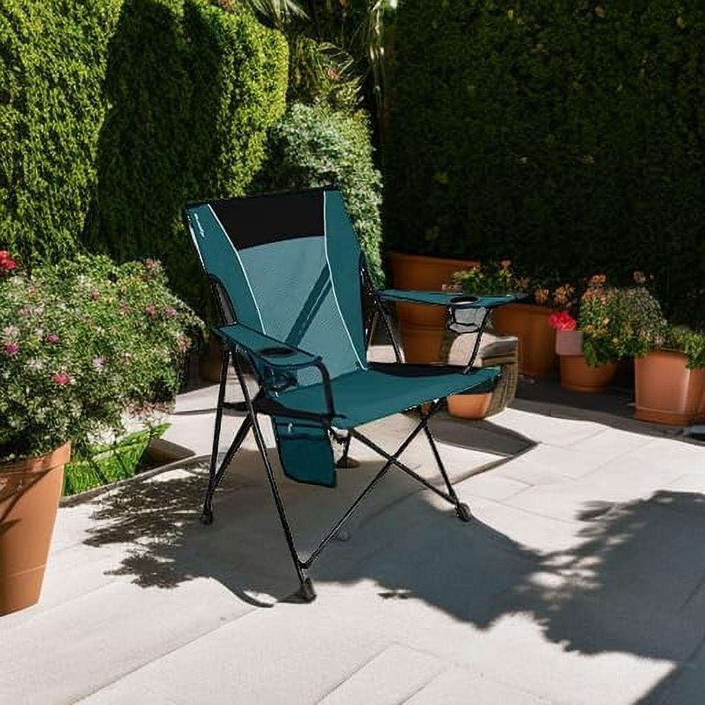 Dual Lock Folding Camp Chair - Versatile Sports Chair With Locks Position for Outdoors - Cayman Blue Iguana