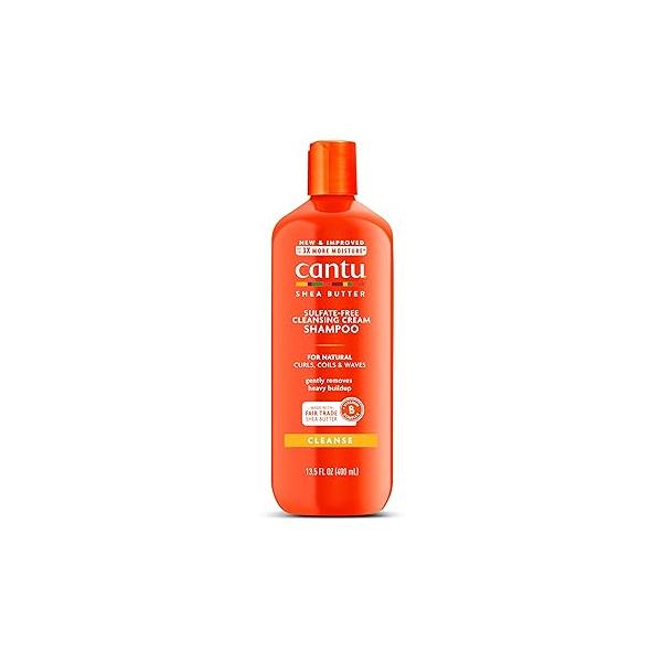 Cantu Sulfate-Free Cleansing Cream Shampoo with Shea Butter for Natural Hair, 13.5 oz