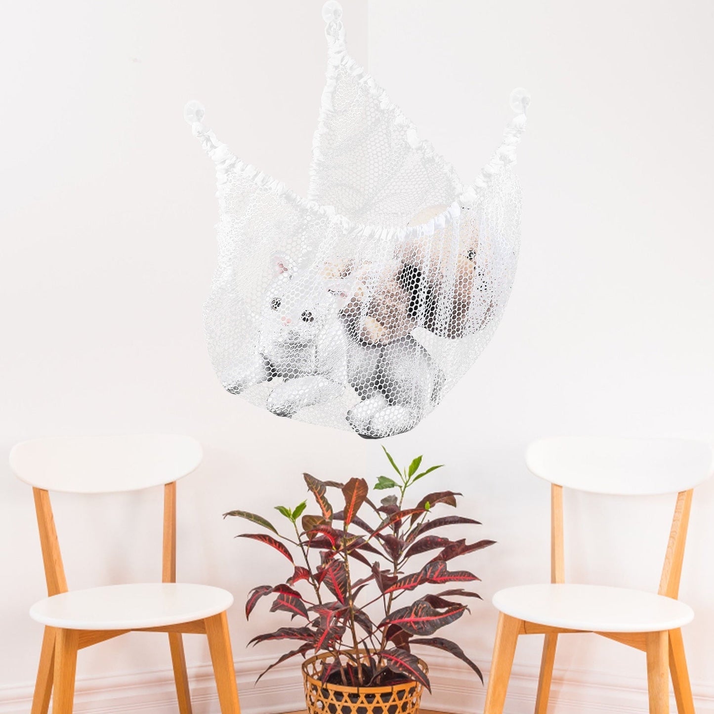 SEWCHICS Stuffed Animal Net Hammock Stuffed Animal Hammock Toy White Polyester 1Pcs 59X39In