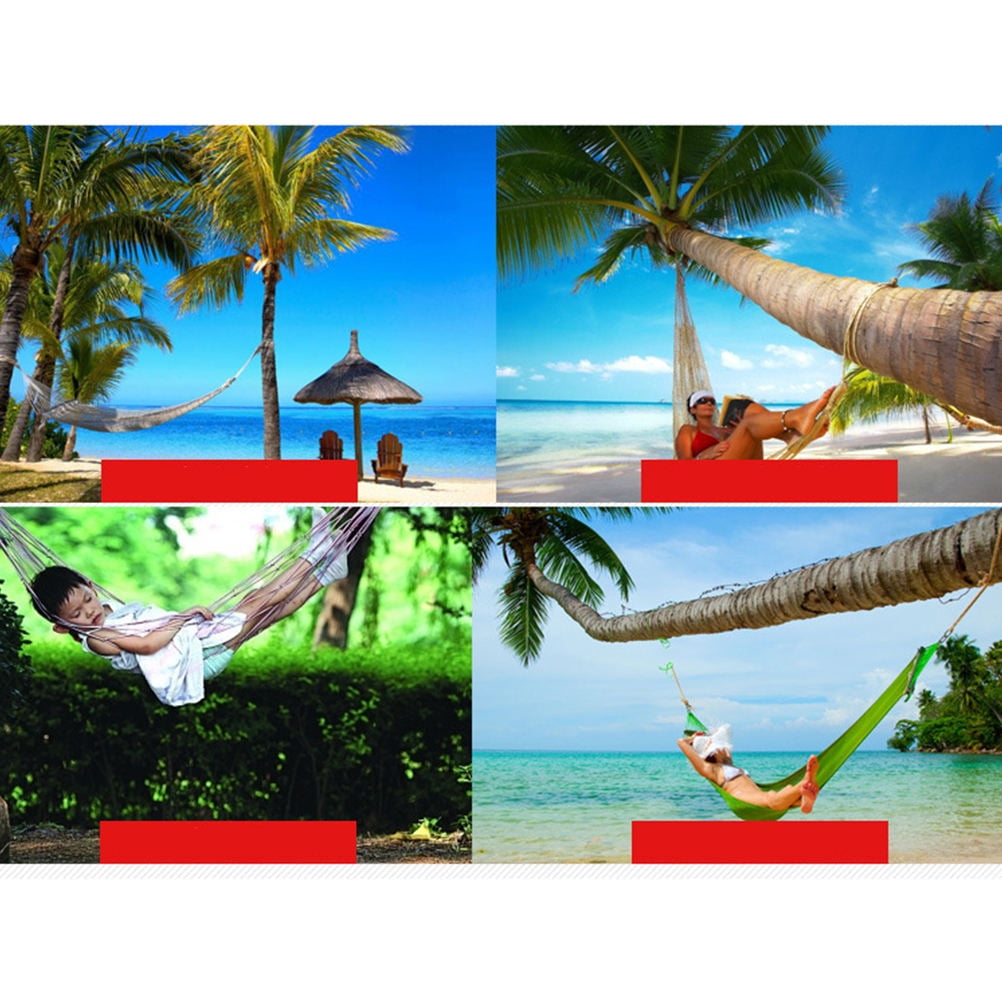 OHOIOLLA Green Hammock Camping Durable Portable Nylon Blue 1Set For Bed Sleeping And Picnic