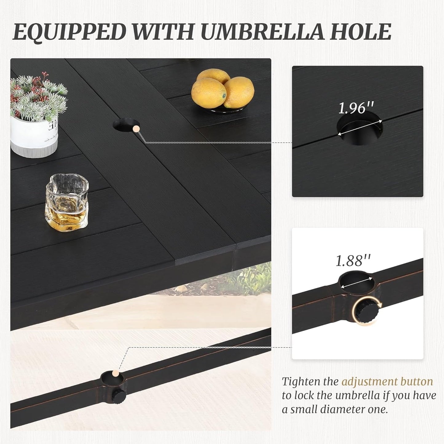 Dycanpo Outdoor Dining Chairs Set of 4,HDPS All-Weather Material Outdoor Chairs for Patio Lawn Garden, Black