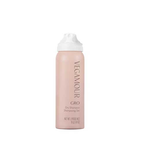 VEGAMOUR GRO Dry Shampoo Travel Size, Volumizing Dry Shampoo Spray Formulated Without Benzene, Supports Thicker Fuller Looking Hair, Natural Citrus Scent, 1.8 oz