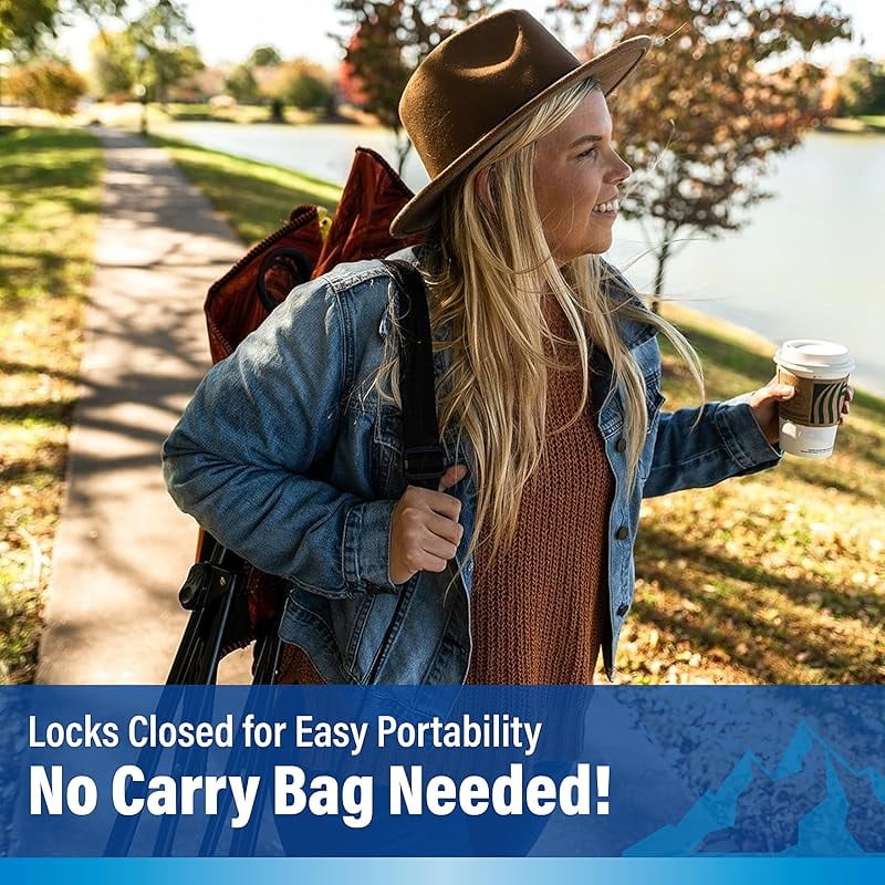 Dual Lock Folding Camp Chair - Versatile Sports Chair With Locks Position for Outdoors - Cayman Blue Iguana