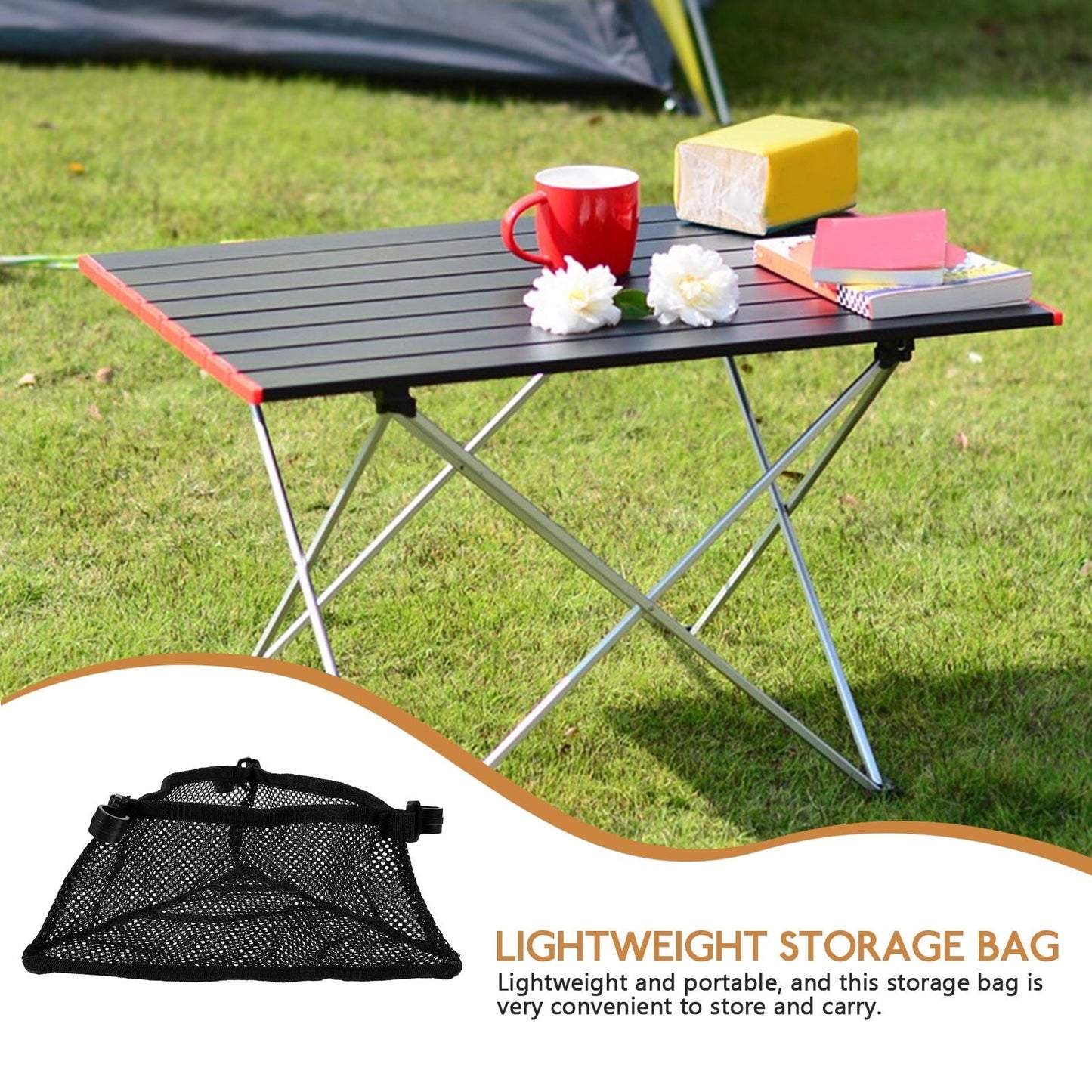 Pretyzoom Foldable Storage Basket for Table with Black Mesh Cloth 1Set